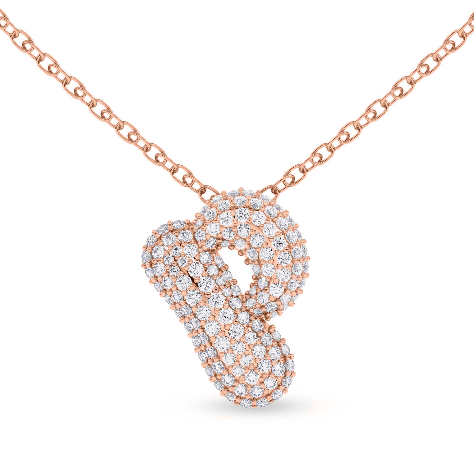 Lab Diamond Initial P Necklace front view