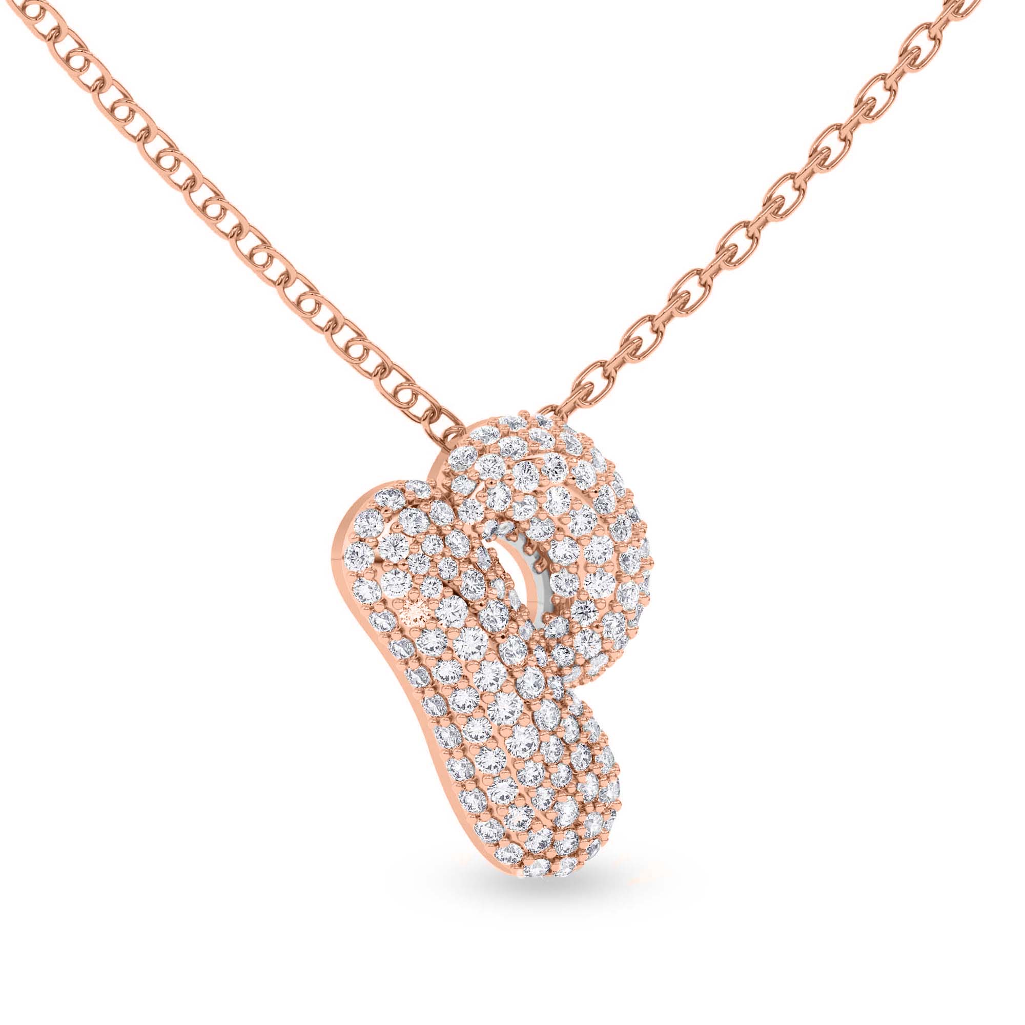 Lab Diamond Initial P Necklace left view