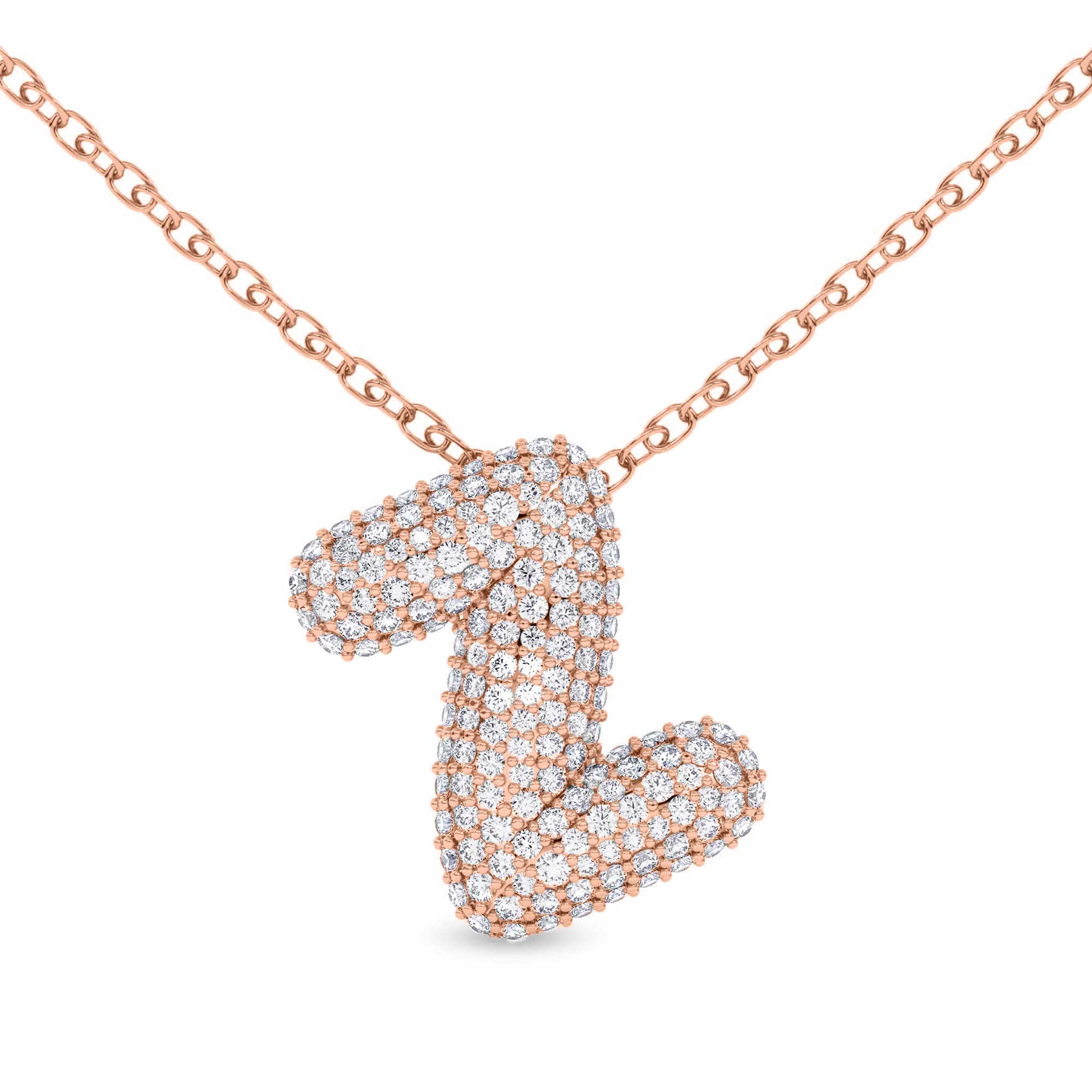 Lab Diamond Initial Z Necklace front view