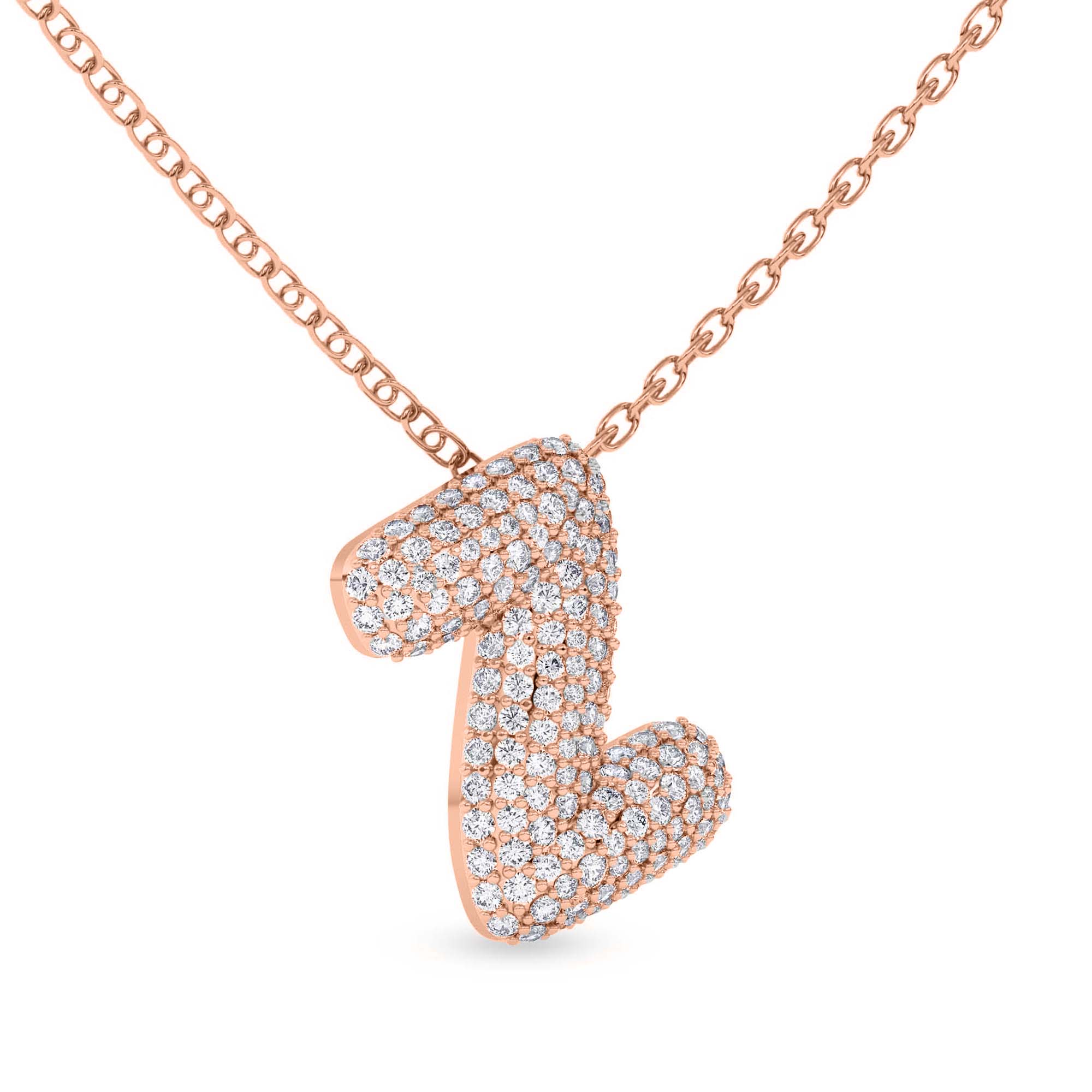 Lab Diamond Initial Z Necklace left view