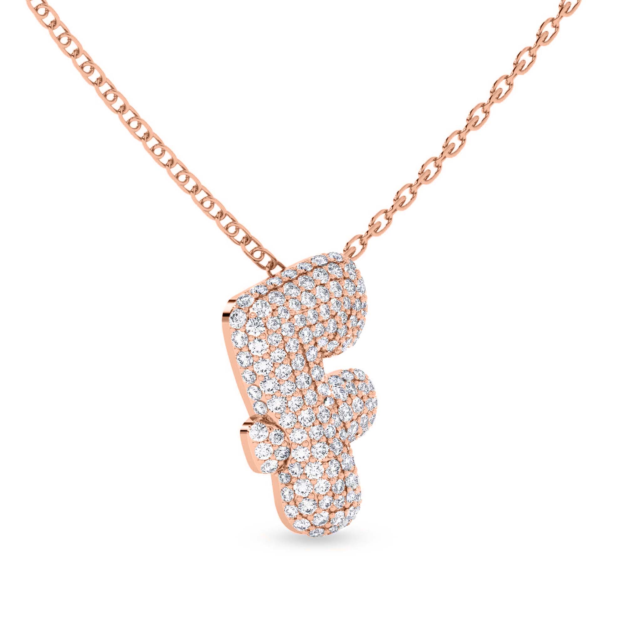 Lab Diamond Initial F Necklace left view