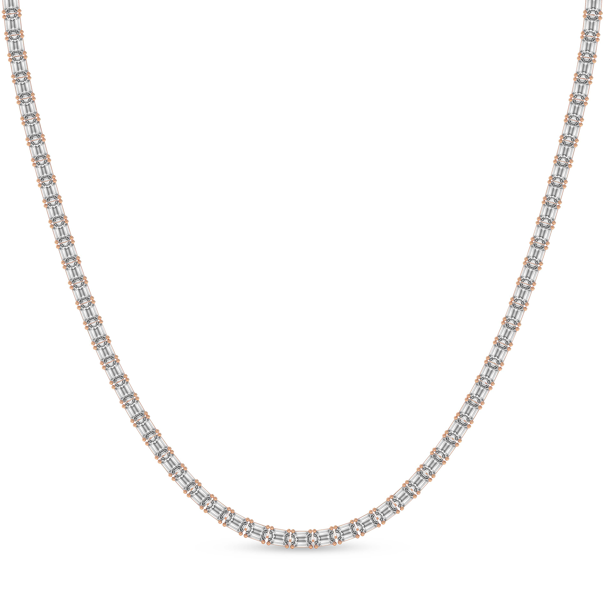 Lorel Emerald Lab Diamond Tennis Necklace front view