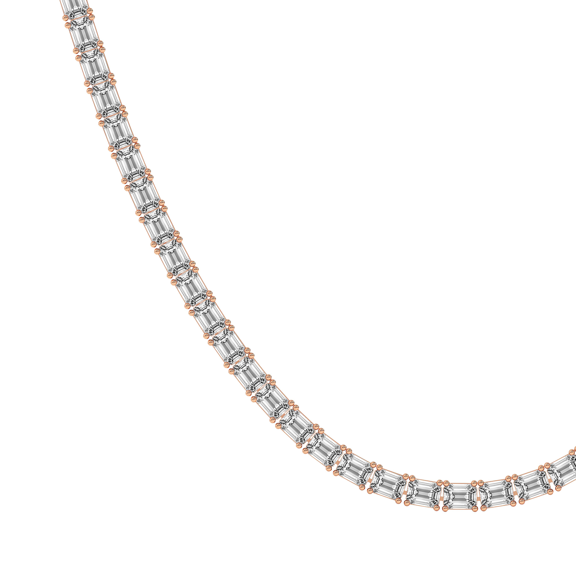 Lorel Emerald Lab Diamond Tennis Necklace left view