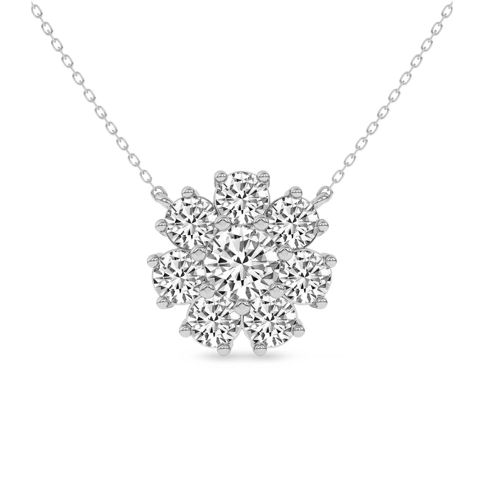 Roselle Round Lab Diamond Fashion Necklace front view