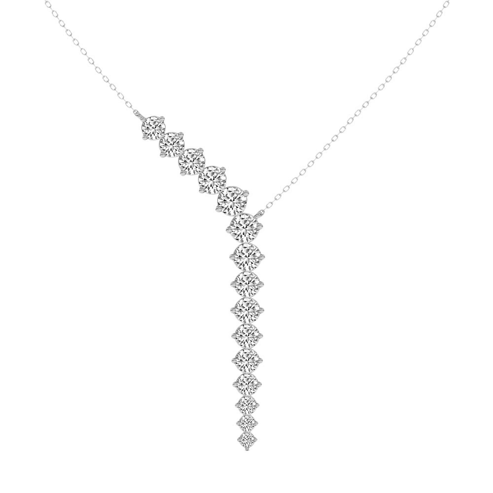 Cascade Lariat Lab Diamond Fashion Necklace front view