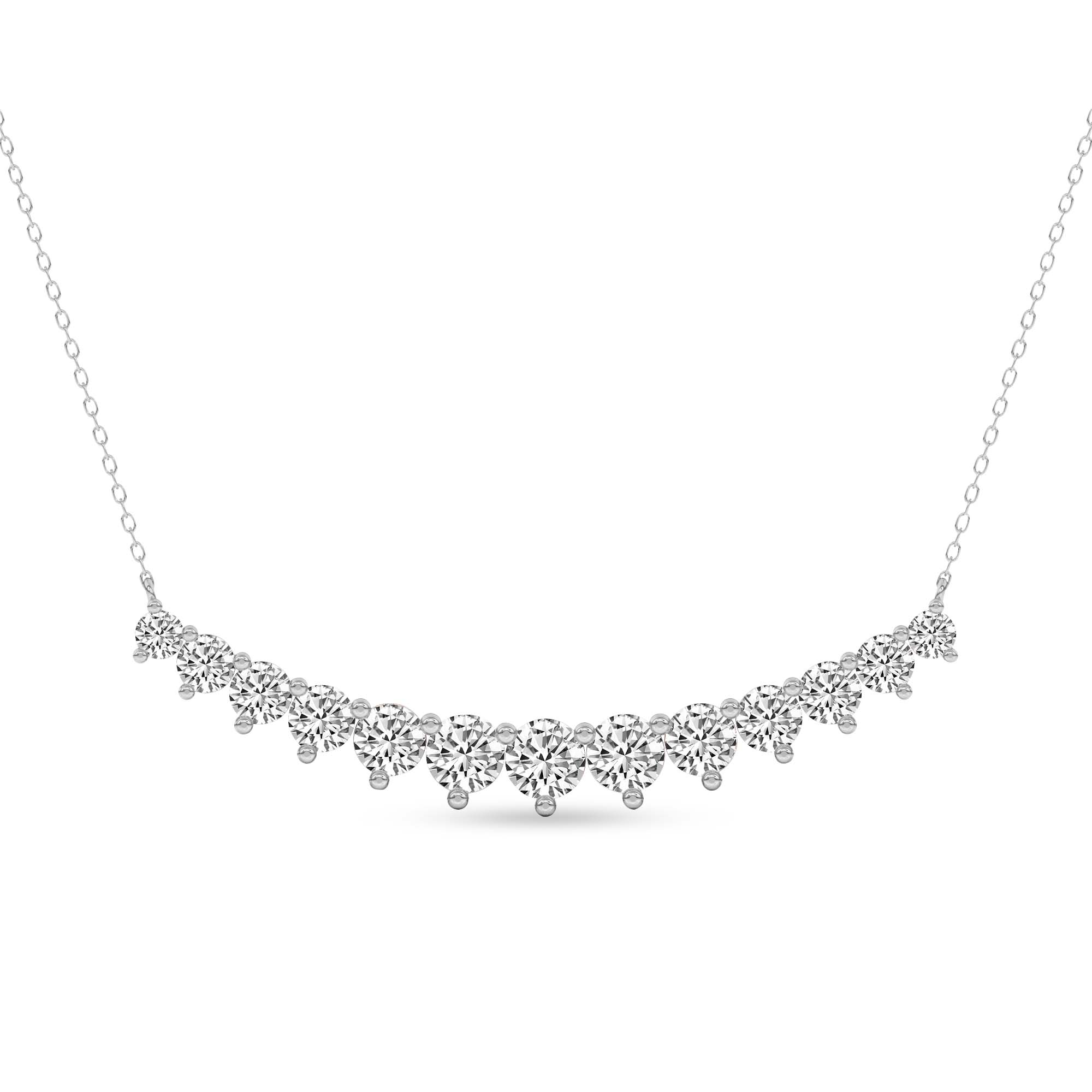 Veil of Venus Graduating Round Lab Diamond Fashion Necklace front view