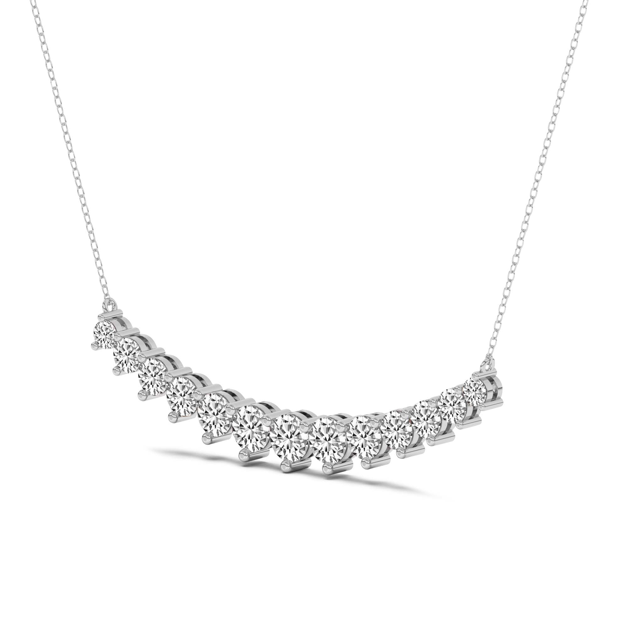 Veil of Venus Graduating Round Lab Diamond Fashion Necklace left view