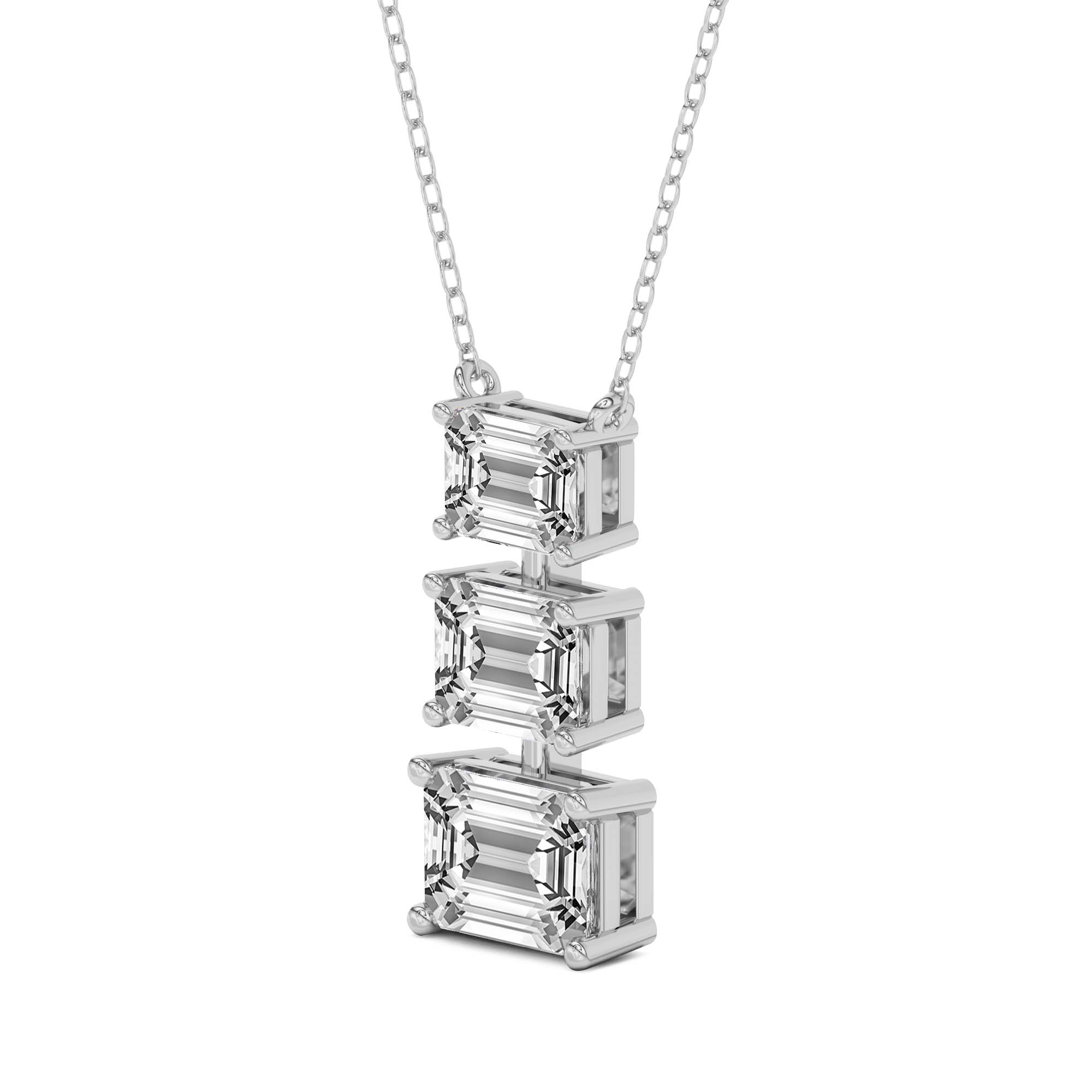 Harmony Emerald Lab Diamond Fashion Necklace left view