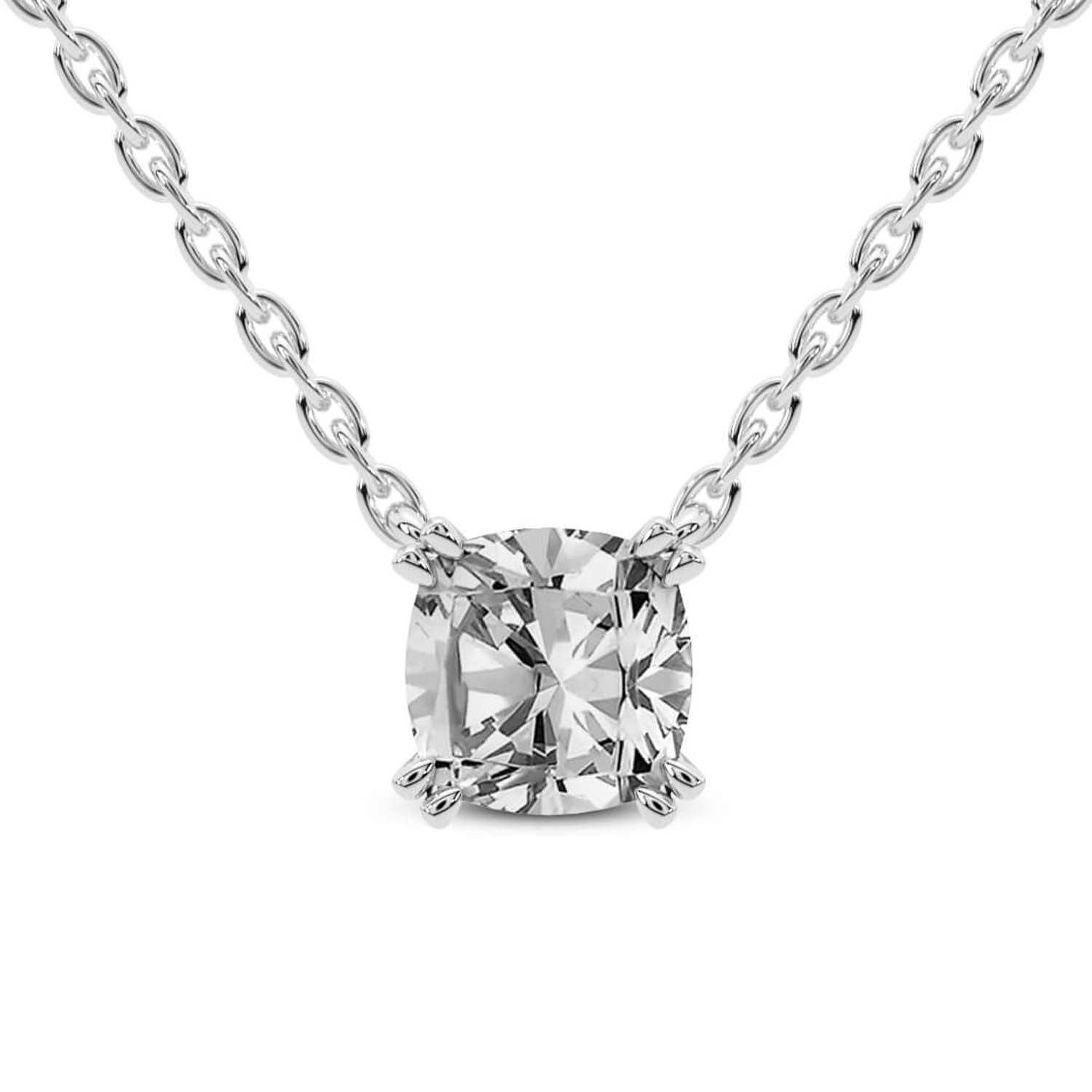 Bianca Cushion Solitaire Necklace front view