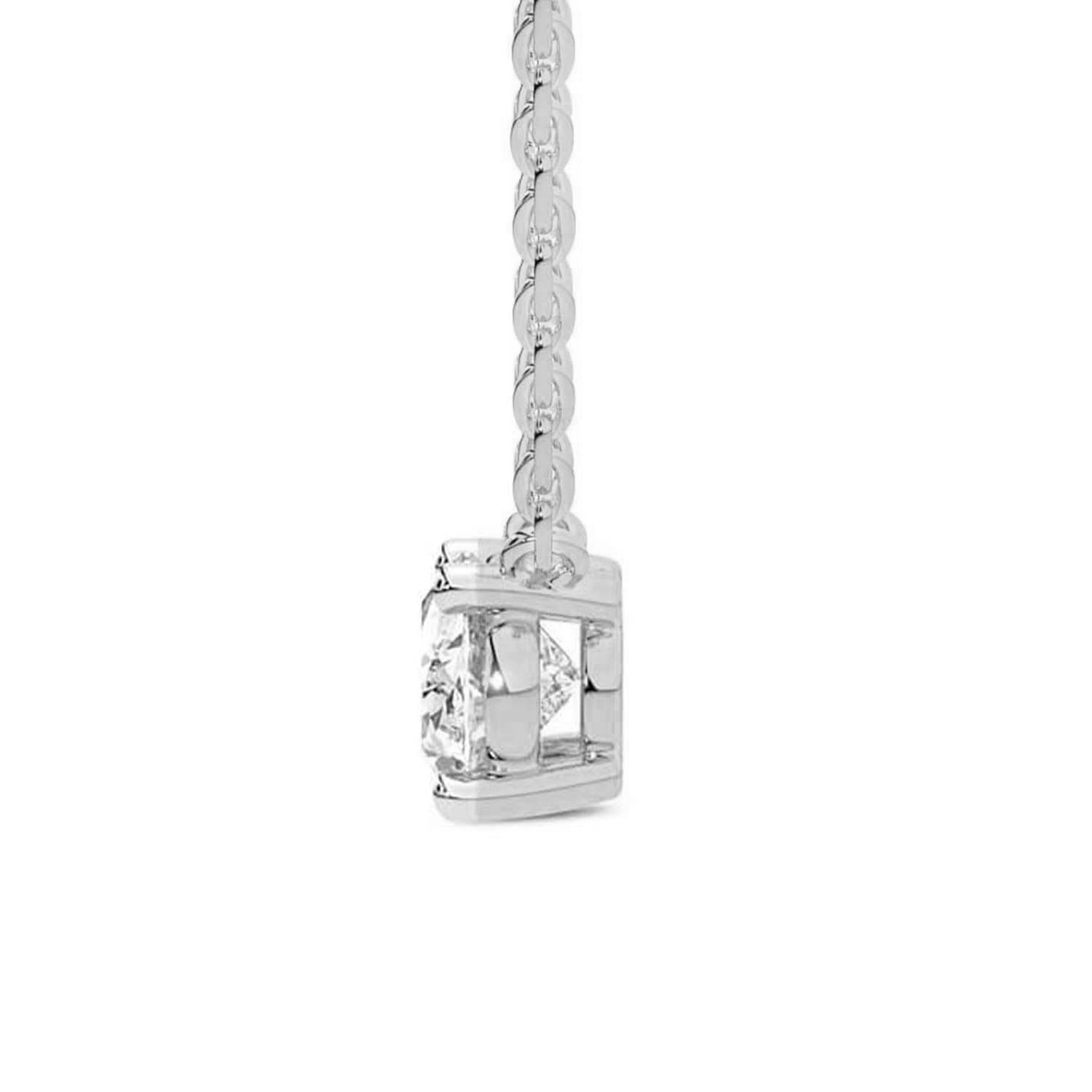 Fernanda Oval Lab Diamond Solitaire Necklace left view