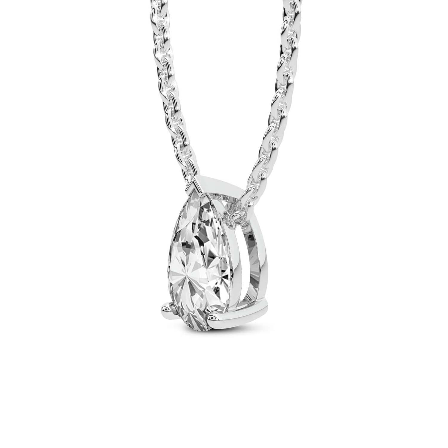 14kt White Gold Marisol Pear Lab Diamond Solitaire Necklace (1/2 Ct. Tw.) side right image one