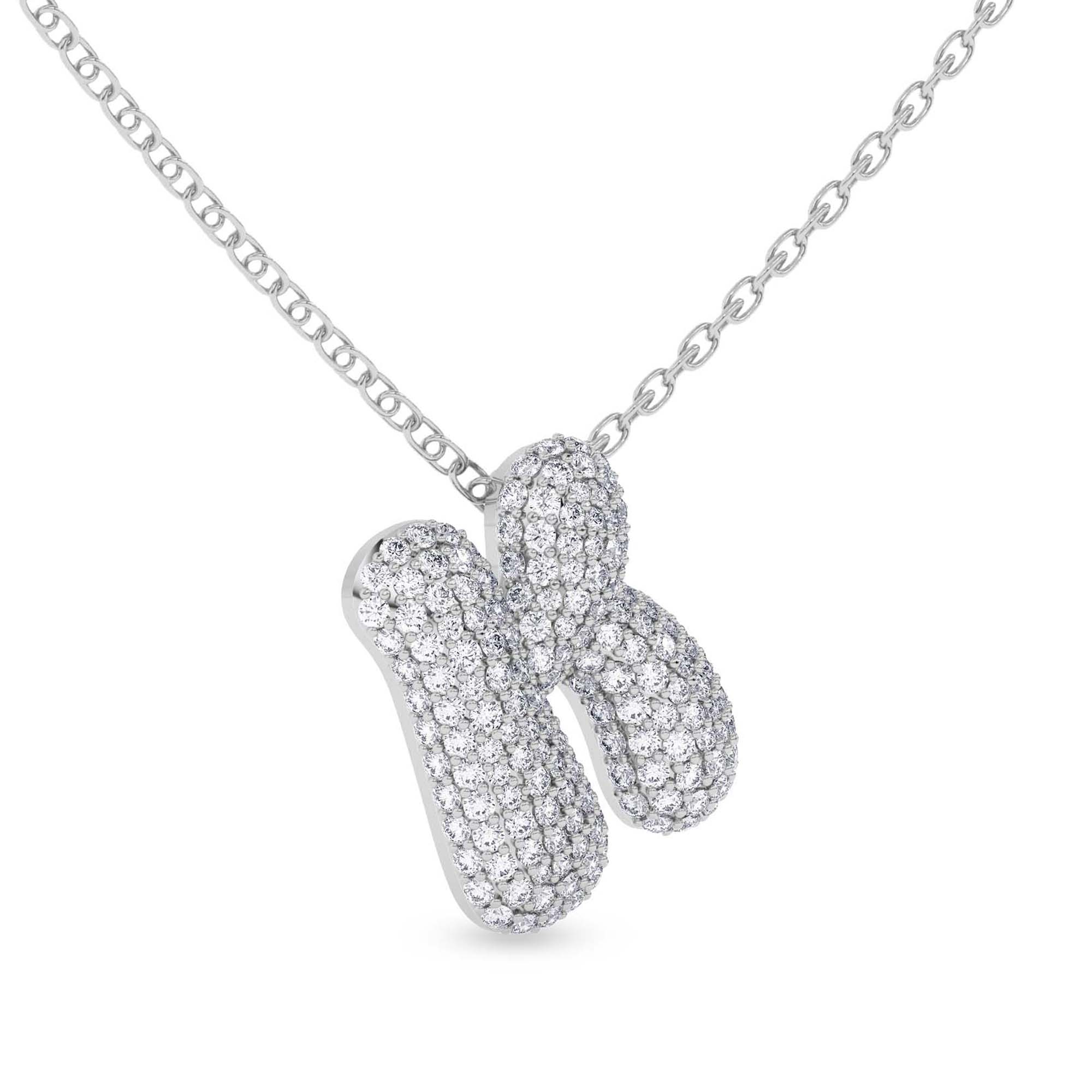 Lab Diamond Initial K Necklace left view