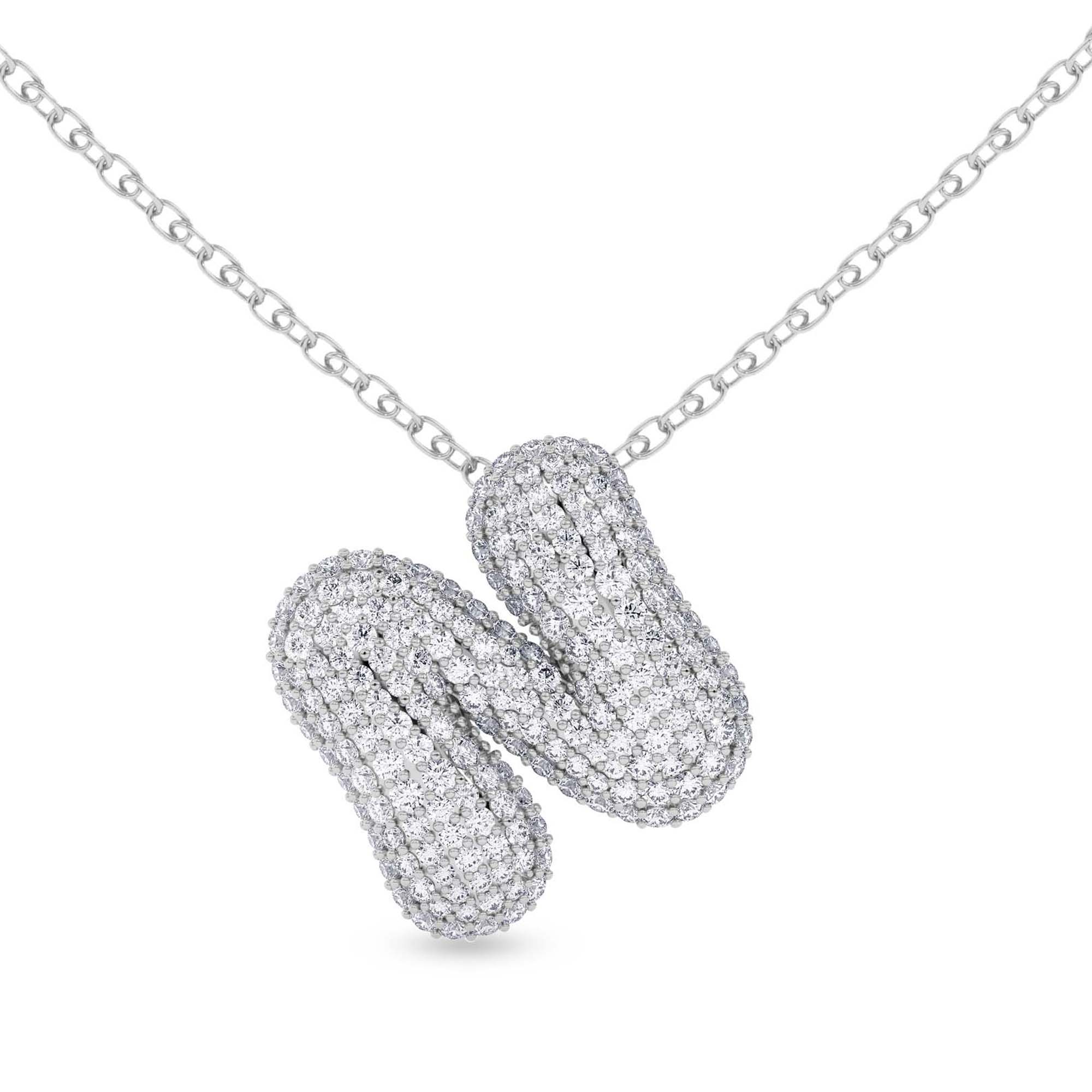 Lab Diamond Initial N Necklace front view