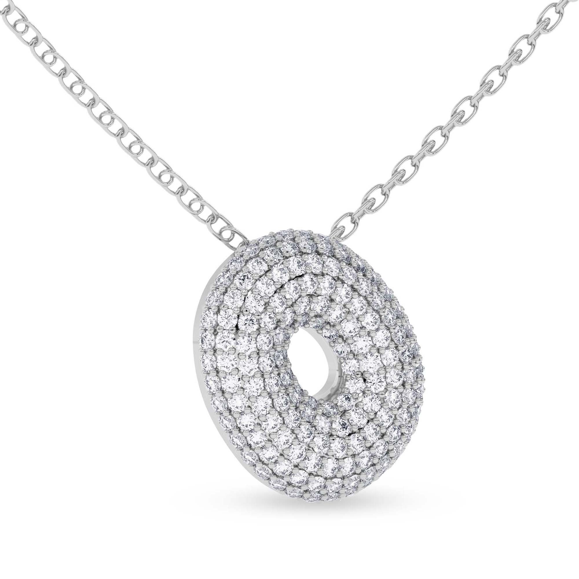 Lab Diamond Initial O Necklace left view