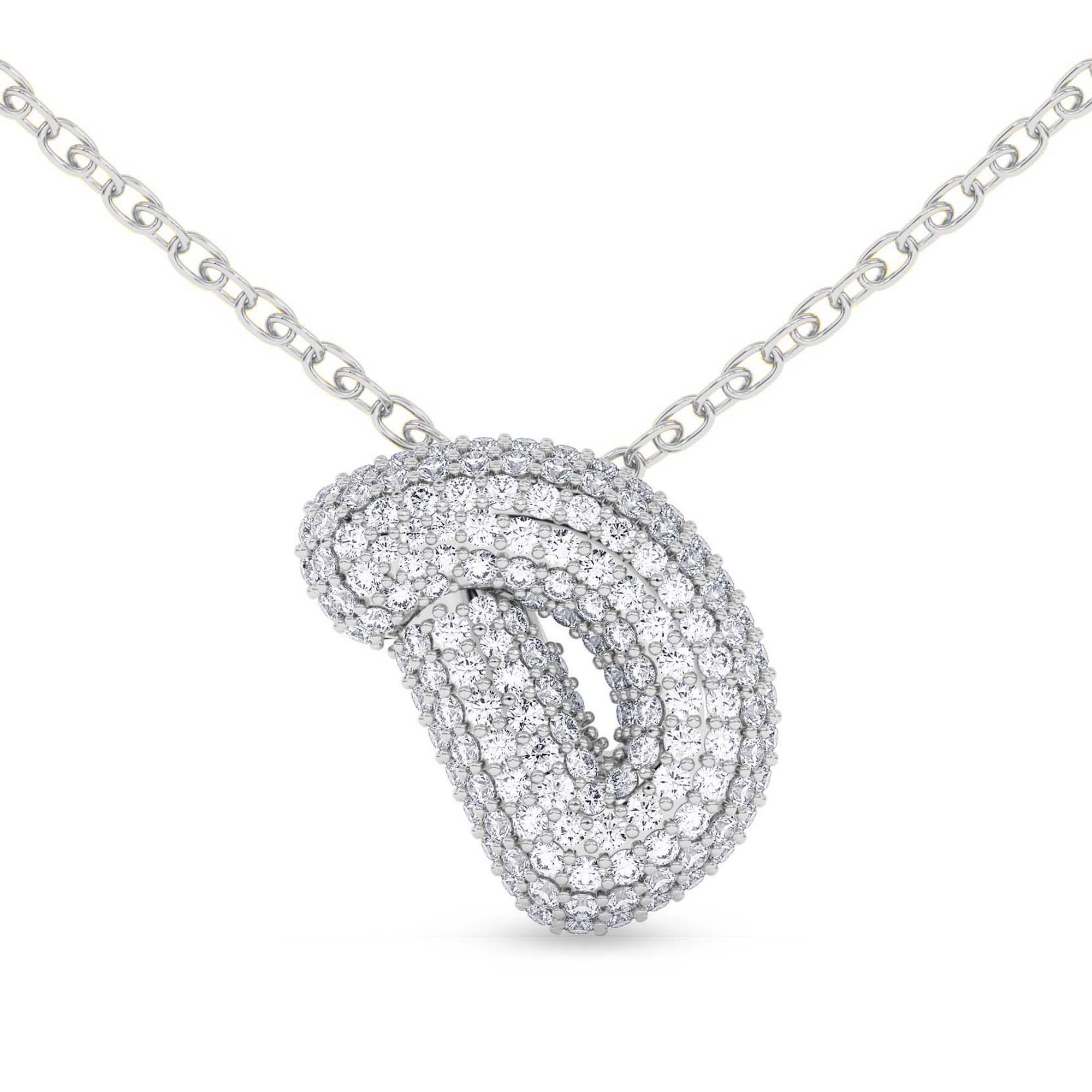 Lab Diamond Initial D Necklace front view