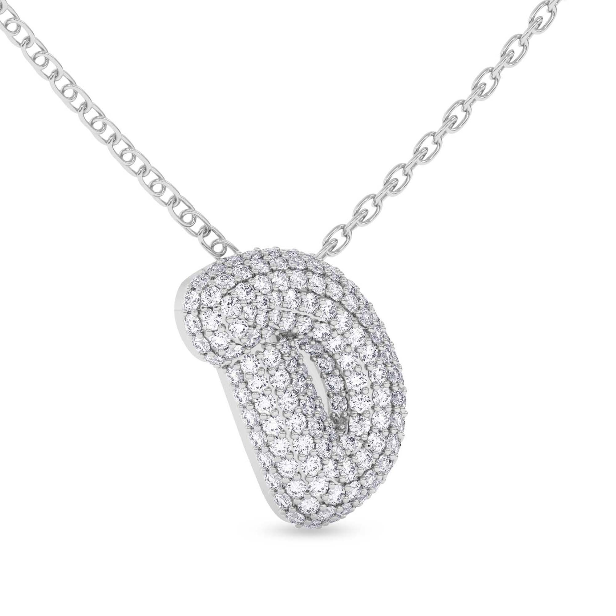 Lab Diamond Initial D Necklace left view