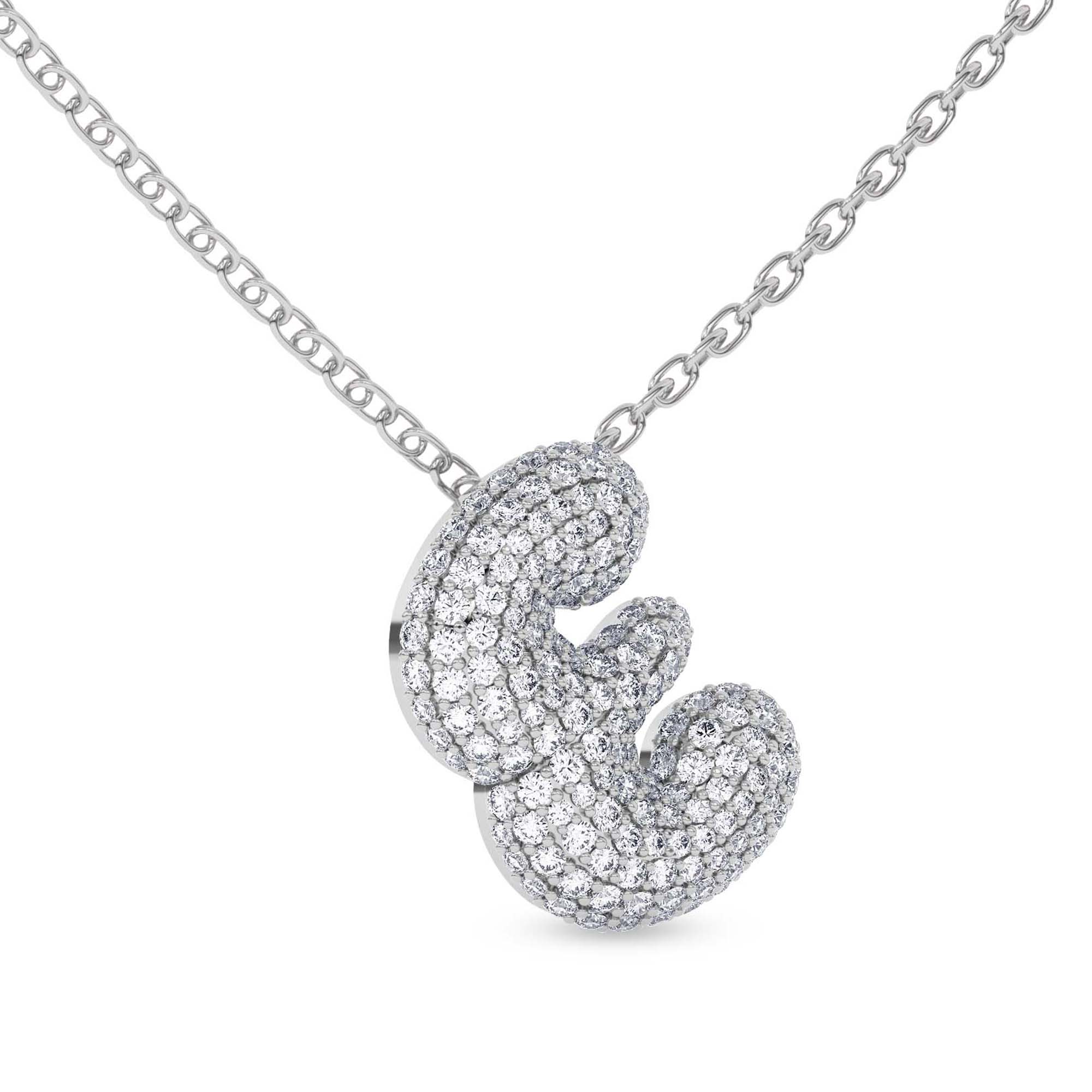 Lab Diamond Initial E Necklace left view