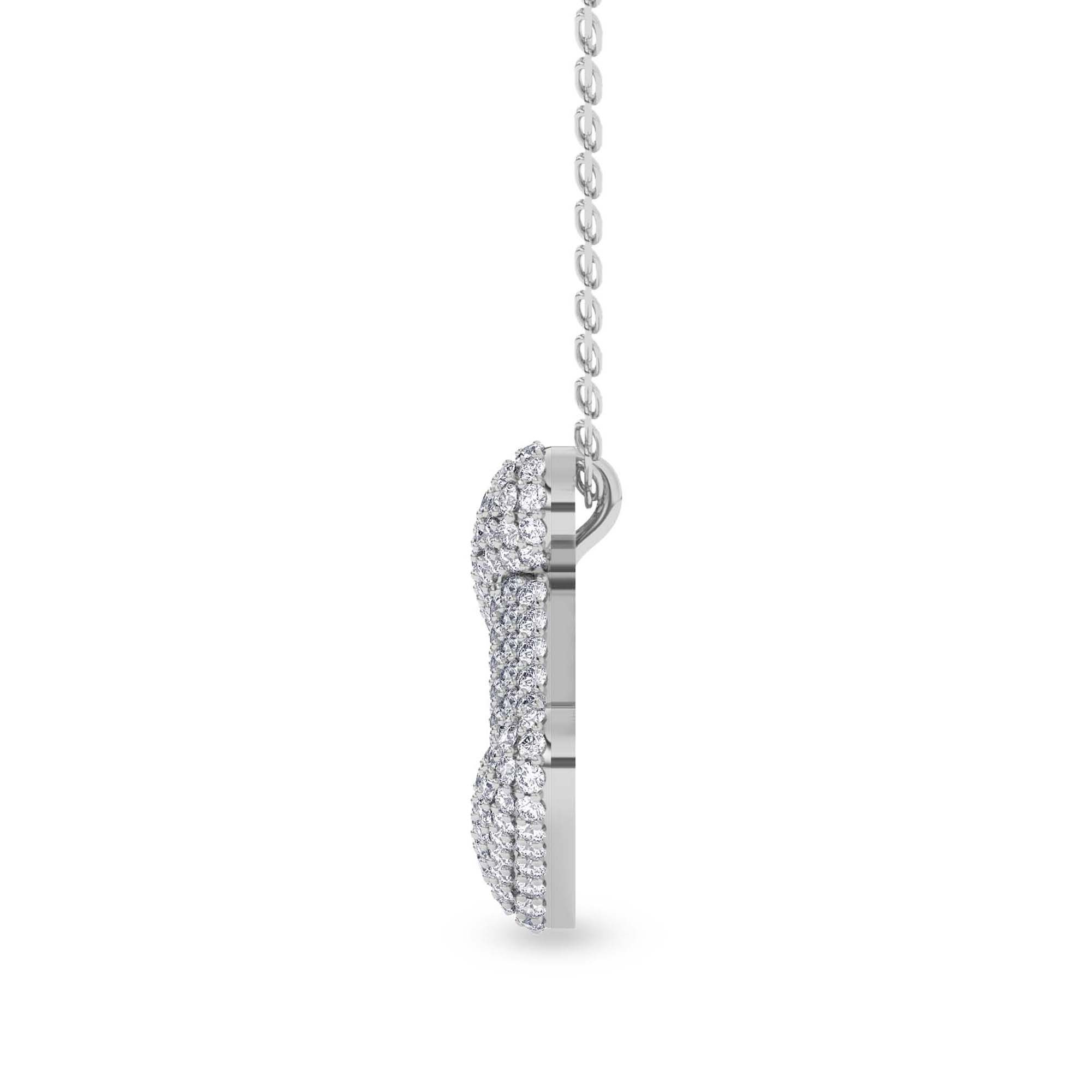 Lab Diamond Initial I Necklace left view