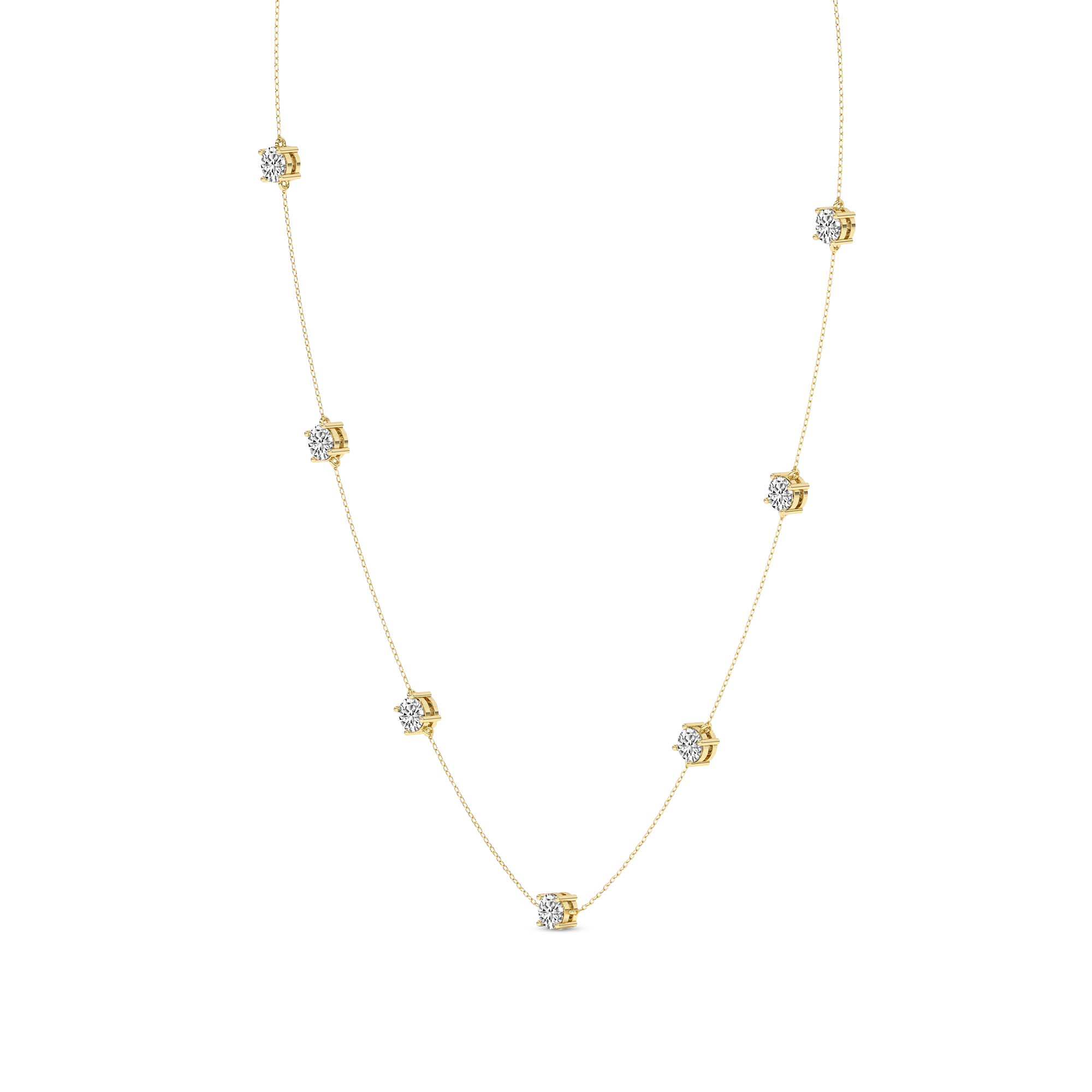 Heartline Glow Round Lab Diamond Station Fashion Necklace left view