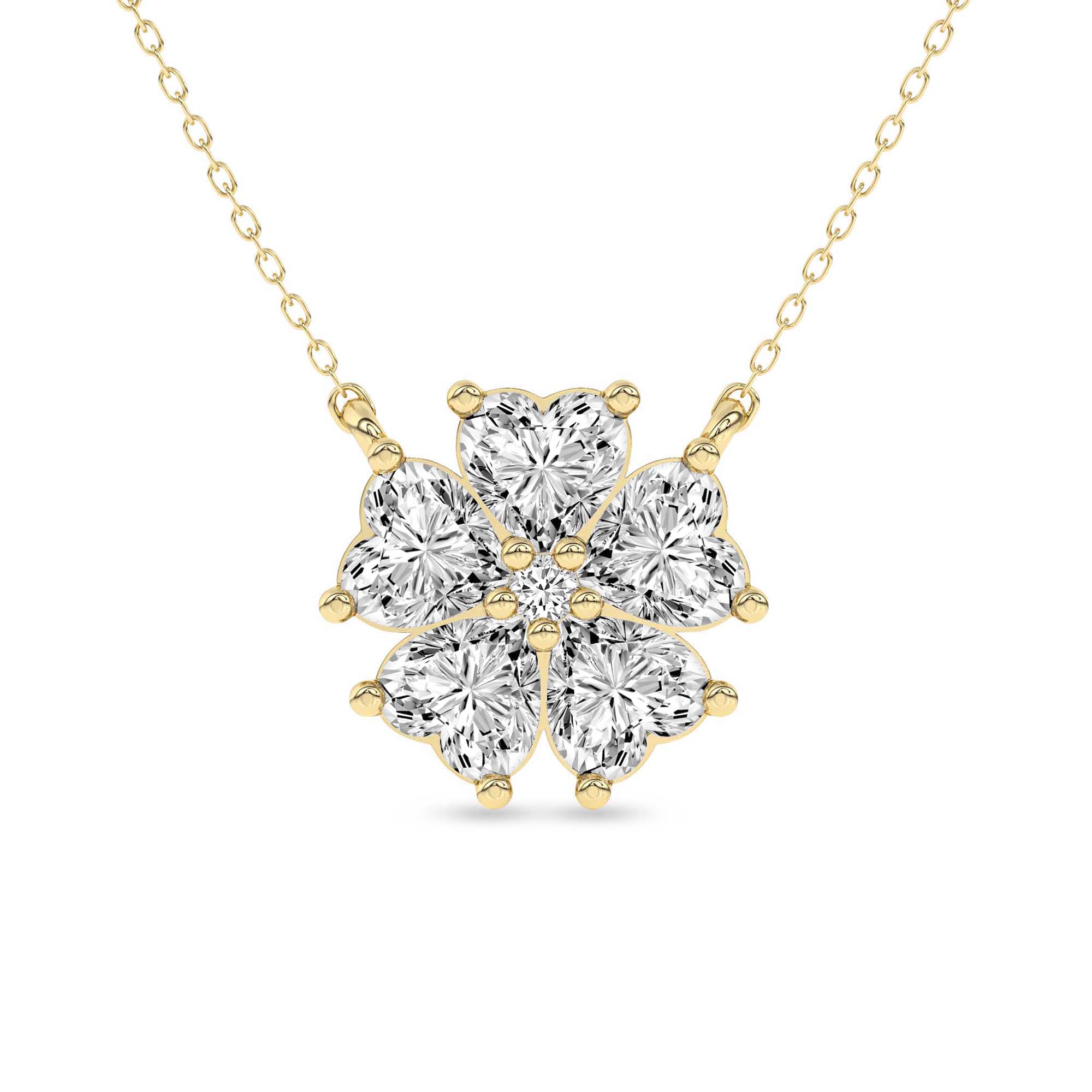 Heart Bloom Lab Diamond Fashion Necklace front view