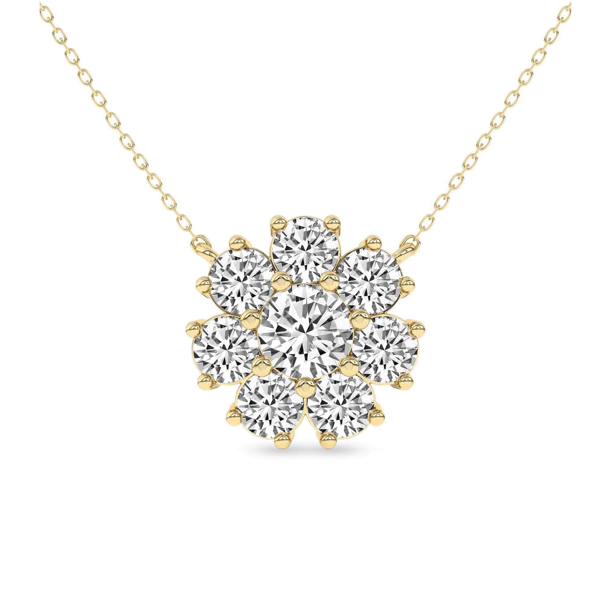 Roselle Round Lab Diamond Fashion Necklace front view