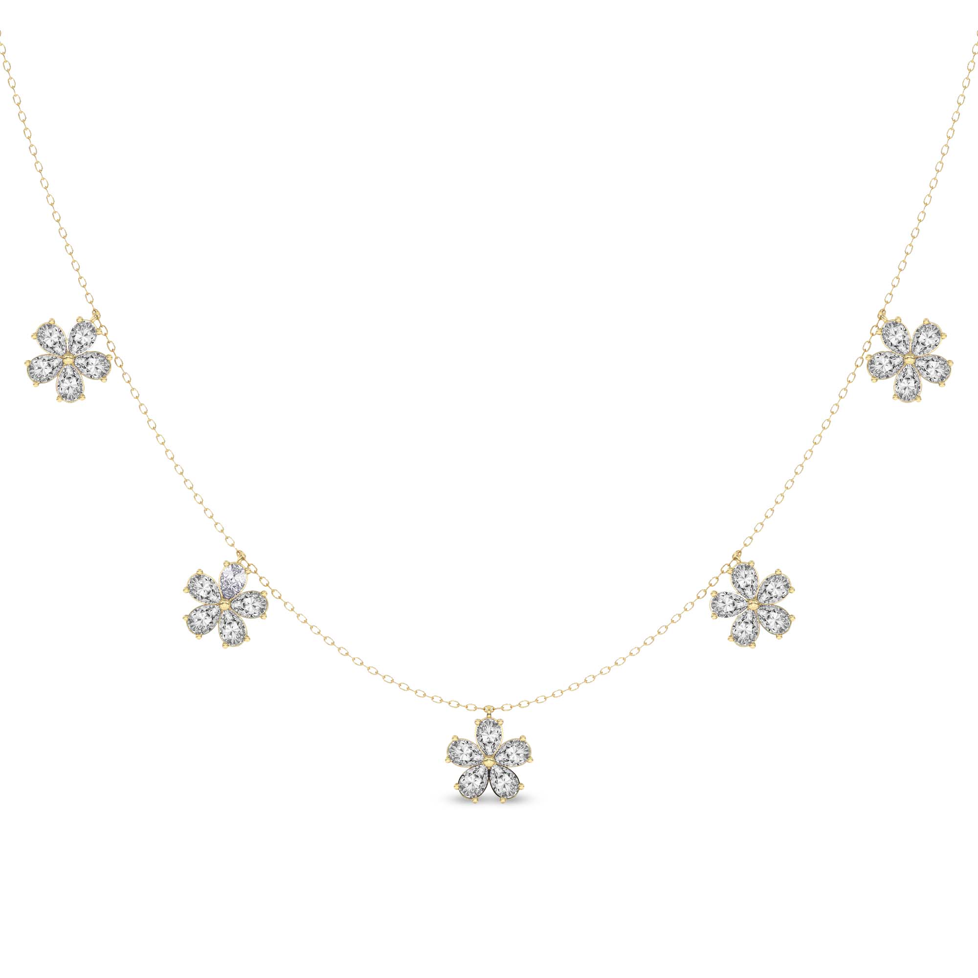 Elara Pear Lab Diamond Fashion Necklace front view