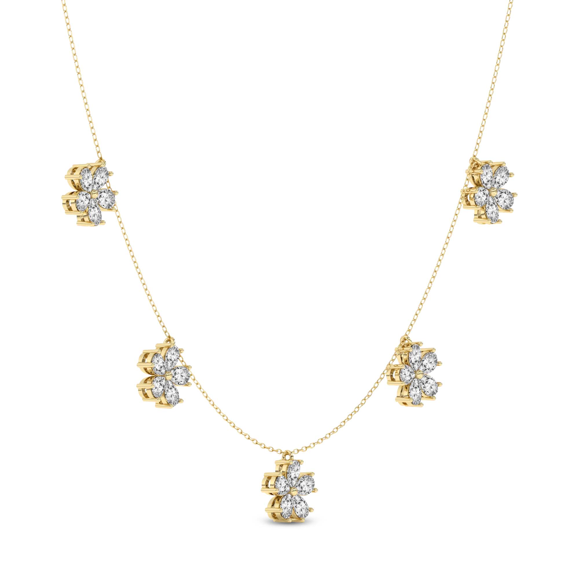 Elara Pear Lab Diamond Fashion Necklace left view