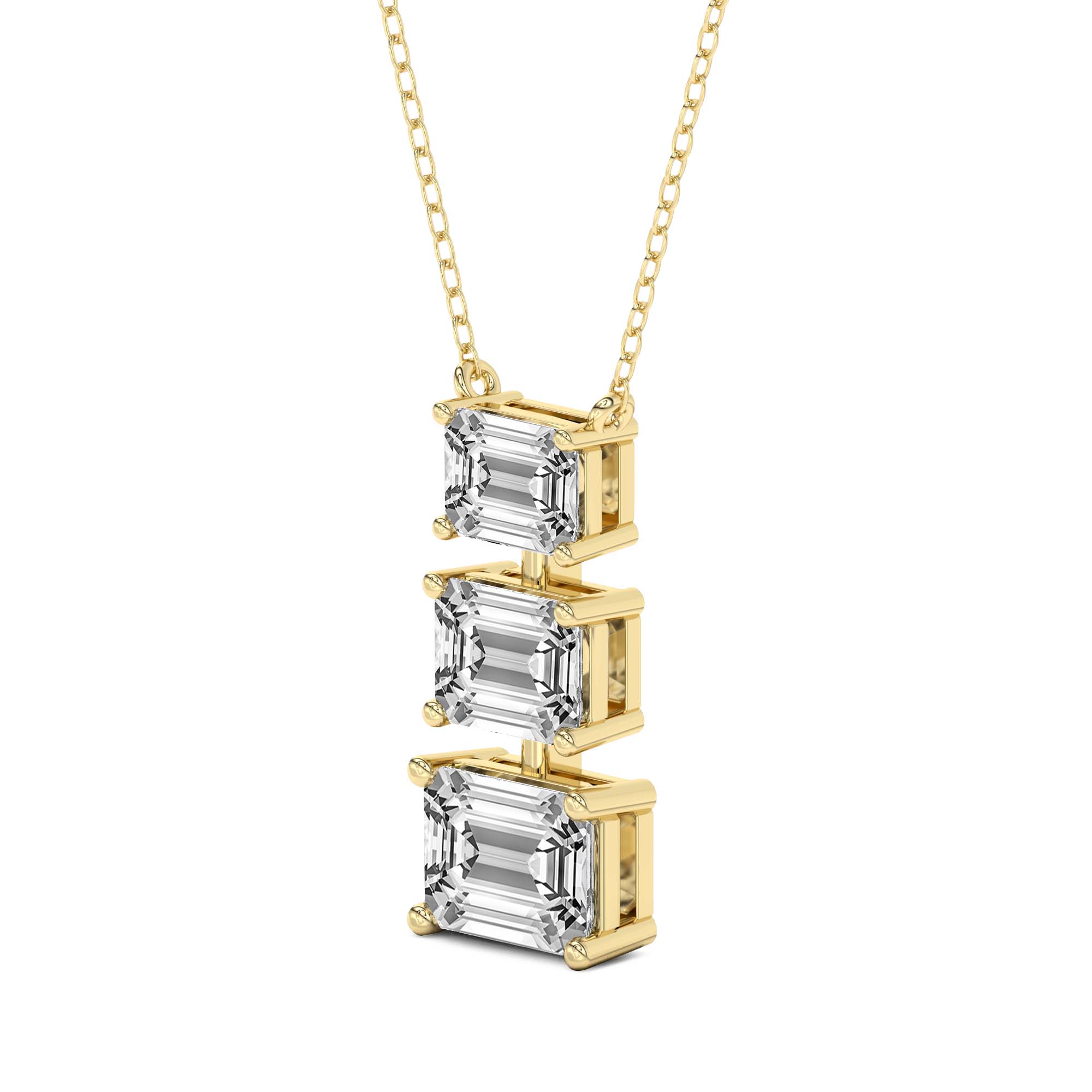 Harmony Emerald Lab Diamond Fashion Necklace left view
