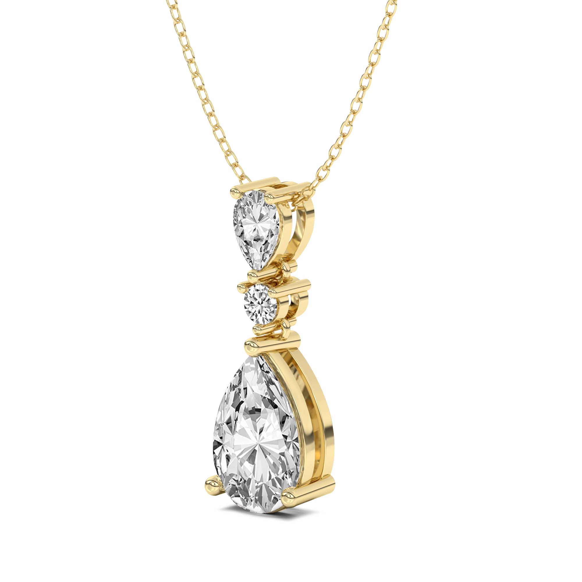 Moonlit Dangle Lab Diamond Fashion Necklace left view