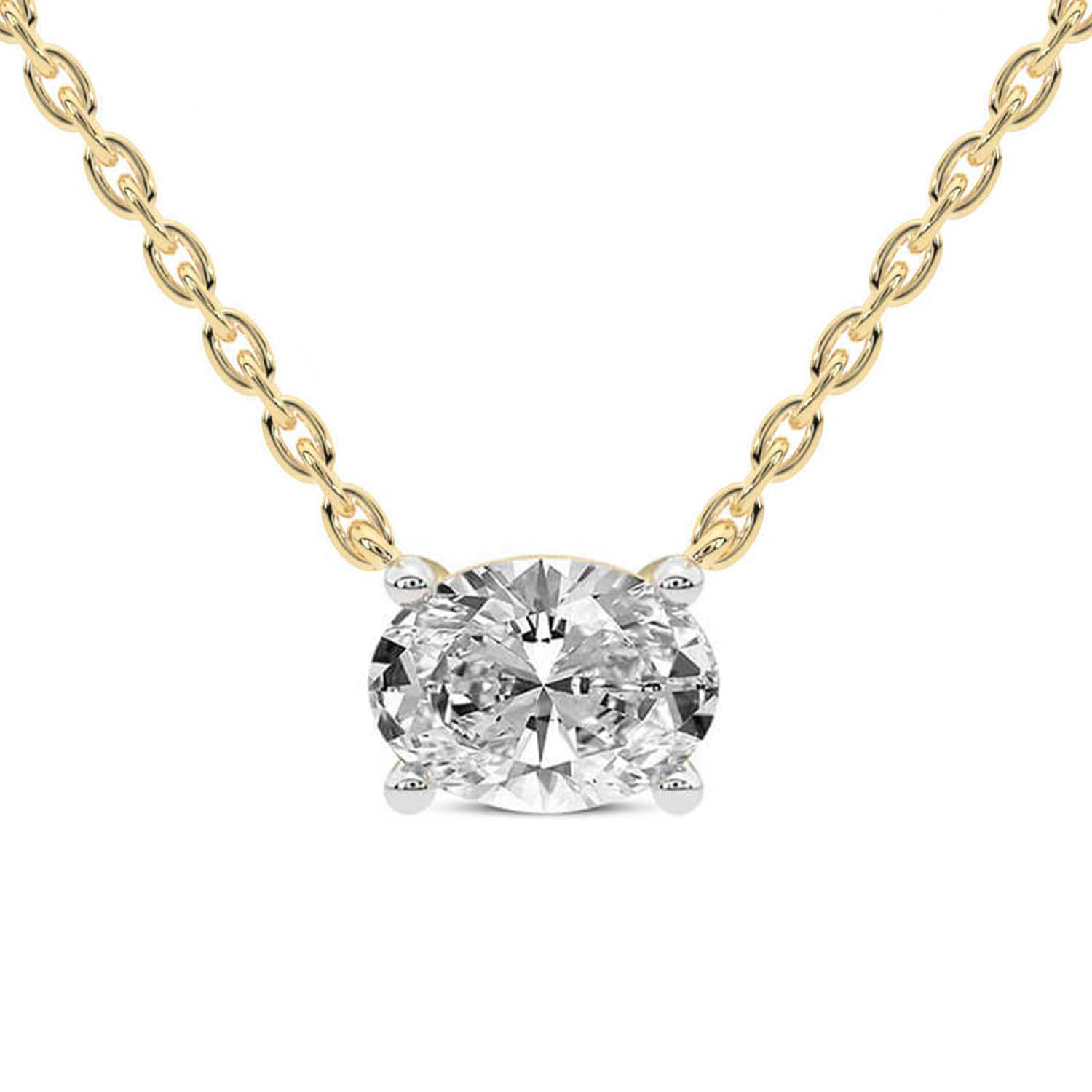 Fernanda Oval Solitaire Necklace front view