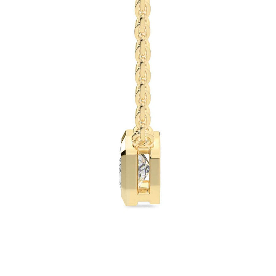 10kt Yellow Gold Aubree Emerald Bezel Lab Diamond Solitaire Necklace (1/2 Ct. Tw.) standing product image one