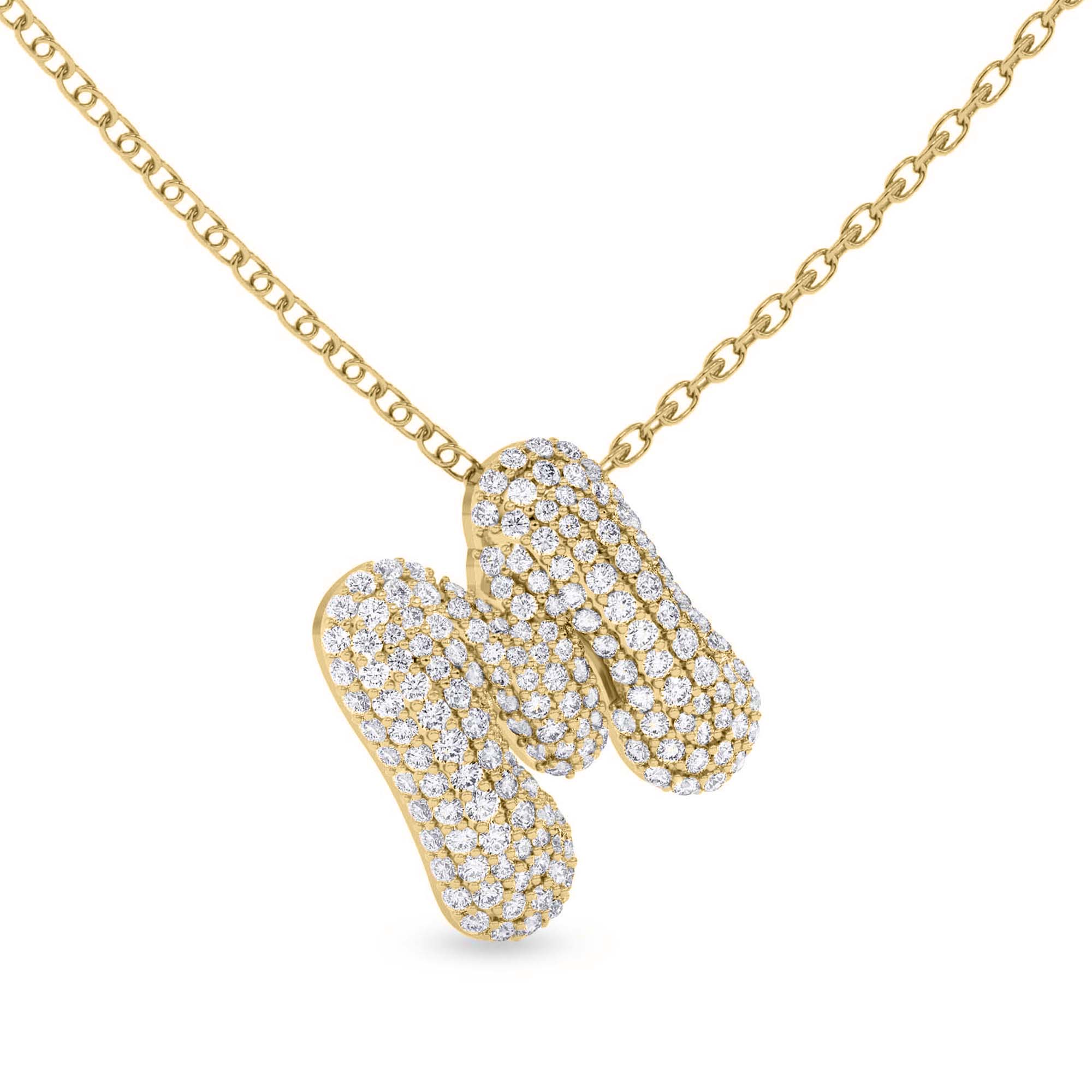 Lab Diamond Initial M Necklace left view