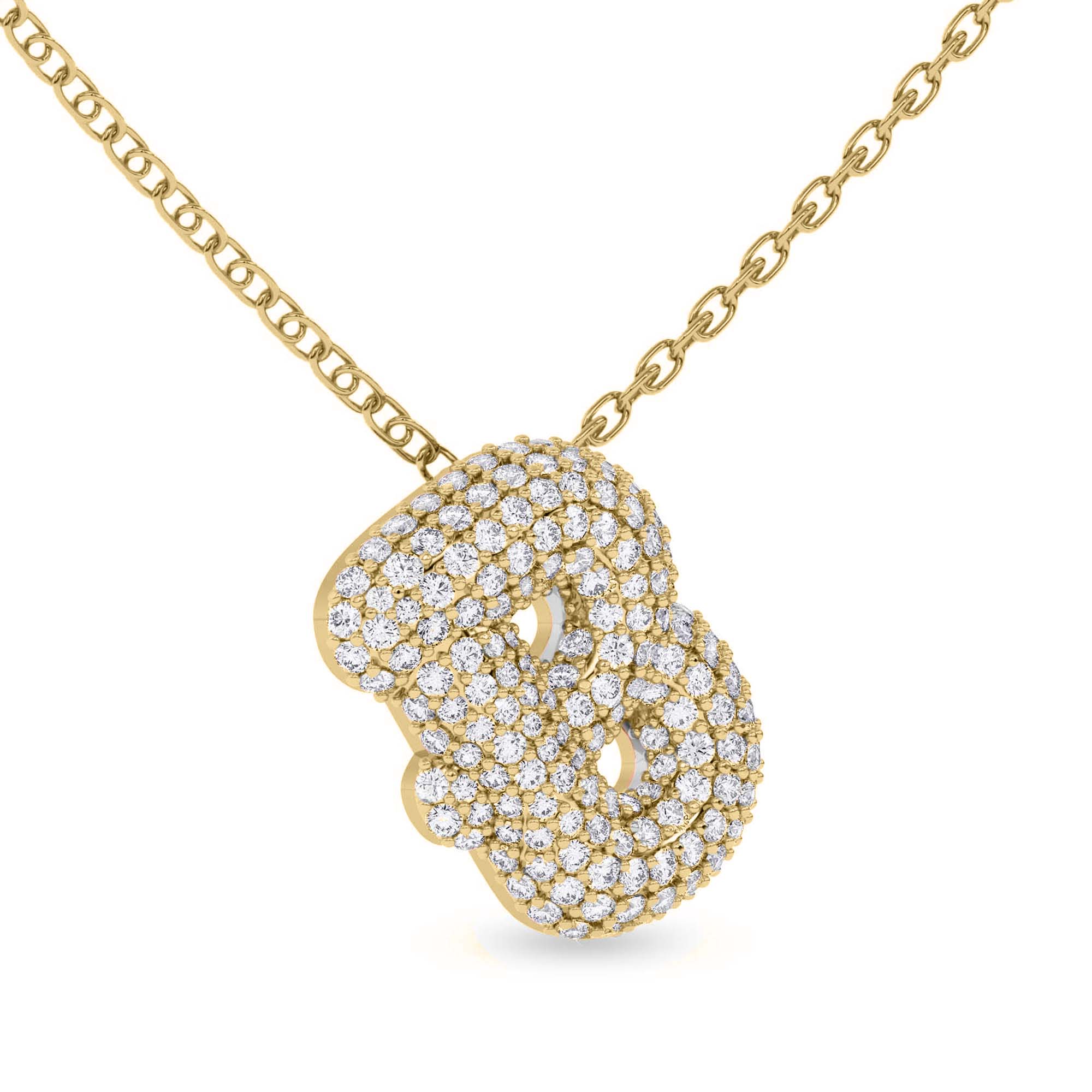 Lab Diamond Initial B Necklace left view