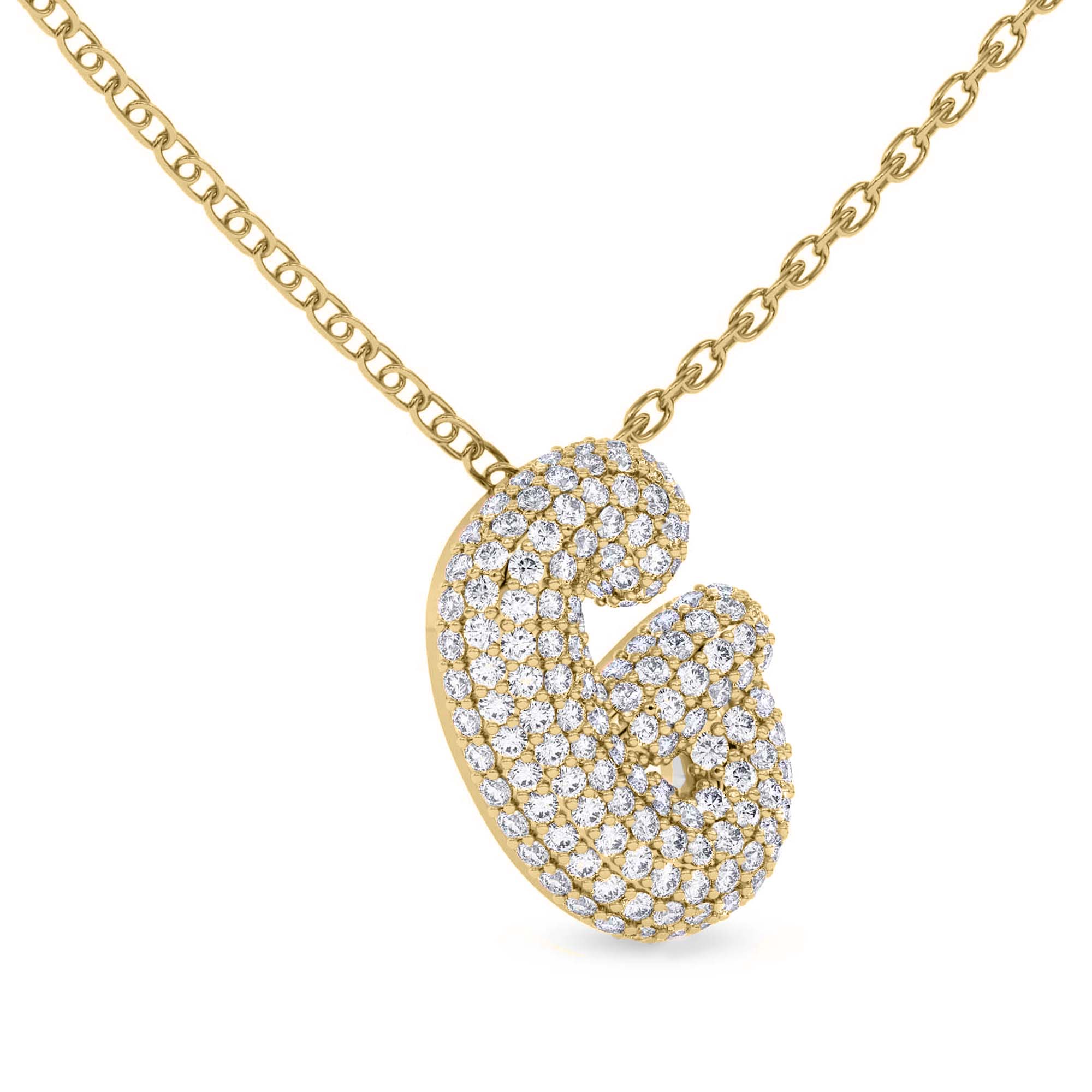 Lab Diamond Initial G Necklace left view