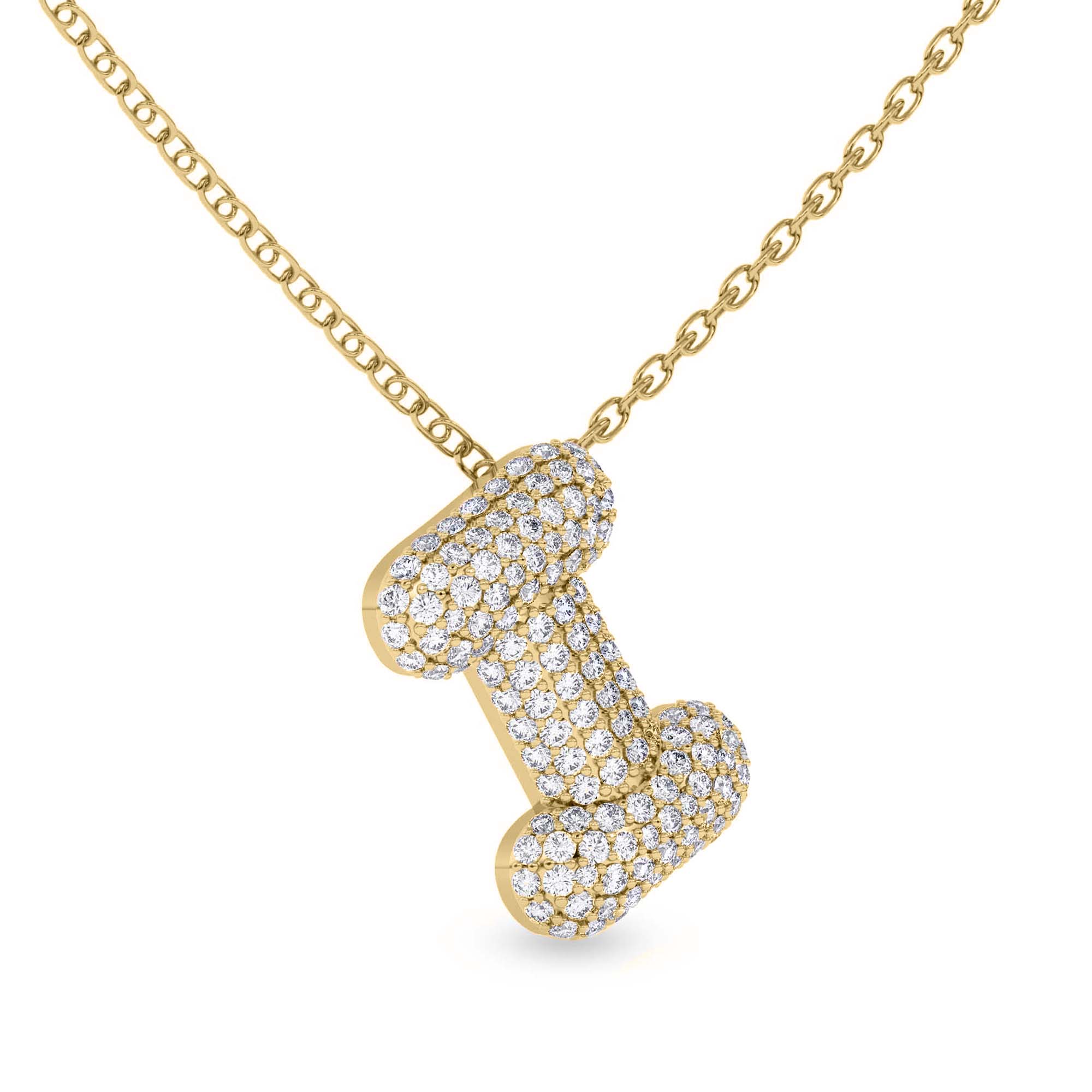Lab Diamond Initial I Necklace left view