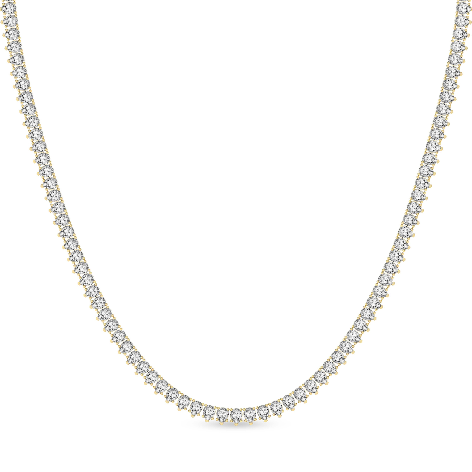 Bailey Pear Lab Diamond Tennis Necklace front view