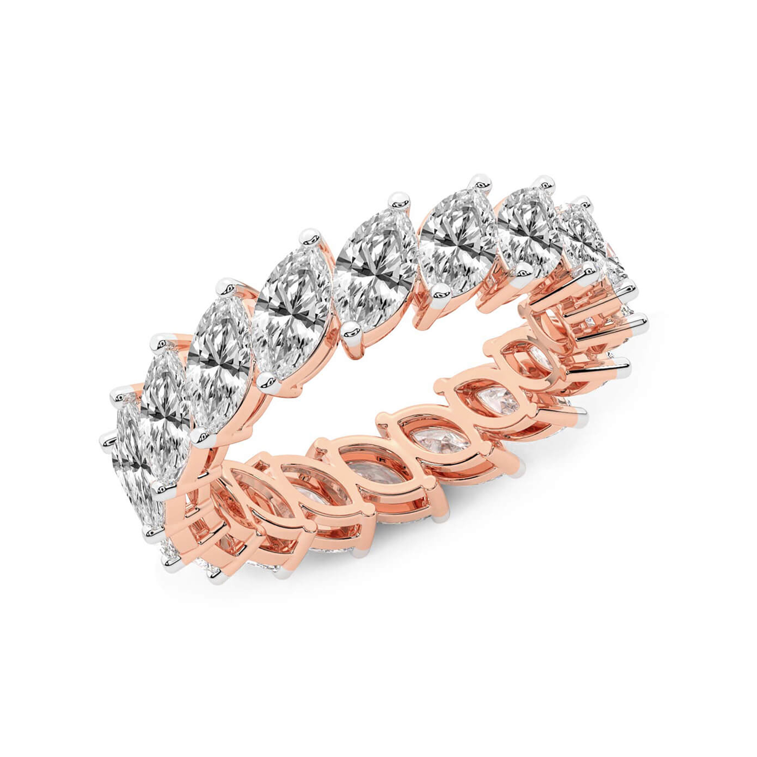 Milani Marquise Lab Diamond Eternity Ring right view