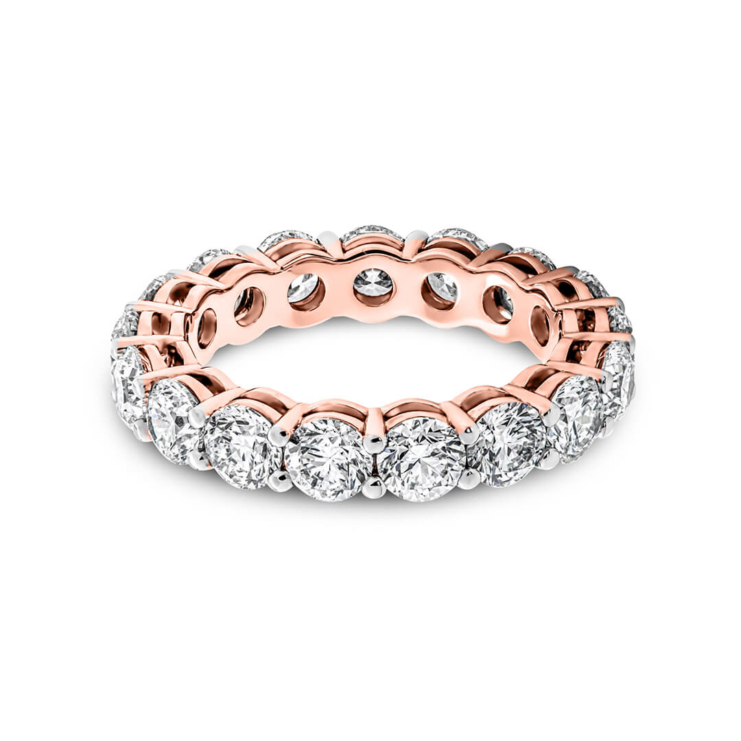 Round Diamond Eternity Band rose gold ring, small front view