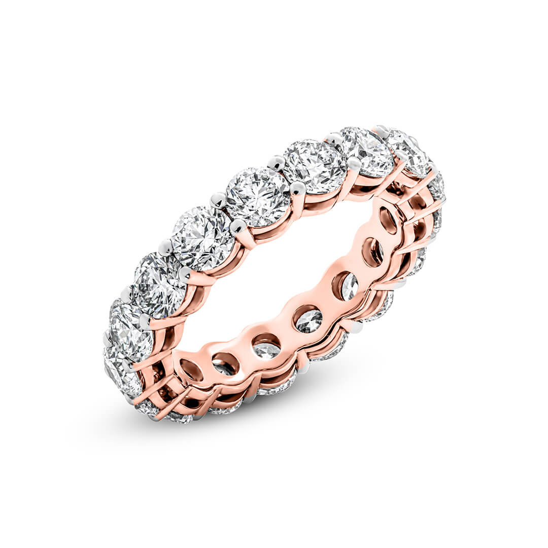 Round Diamond Eternity Band rose gold ring, small right view