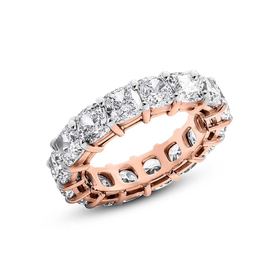 Cushion Diamond Eternity Band rose gold ring, small right view