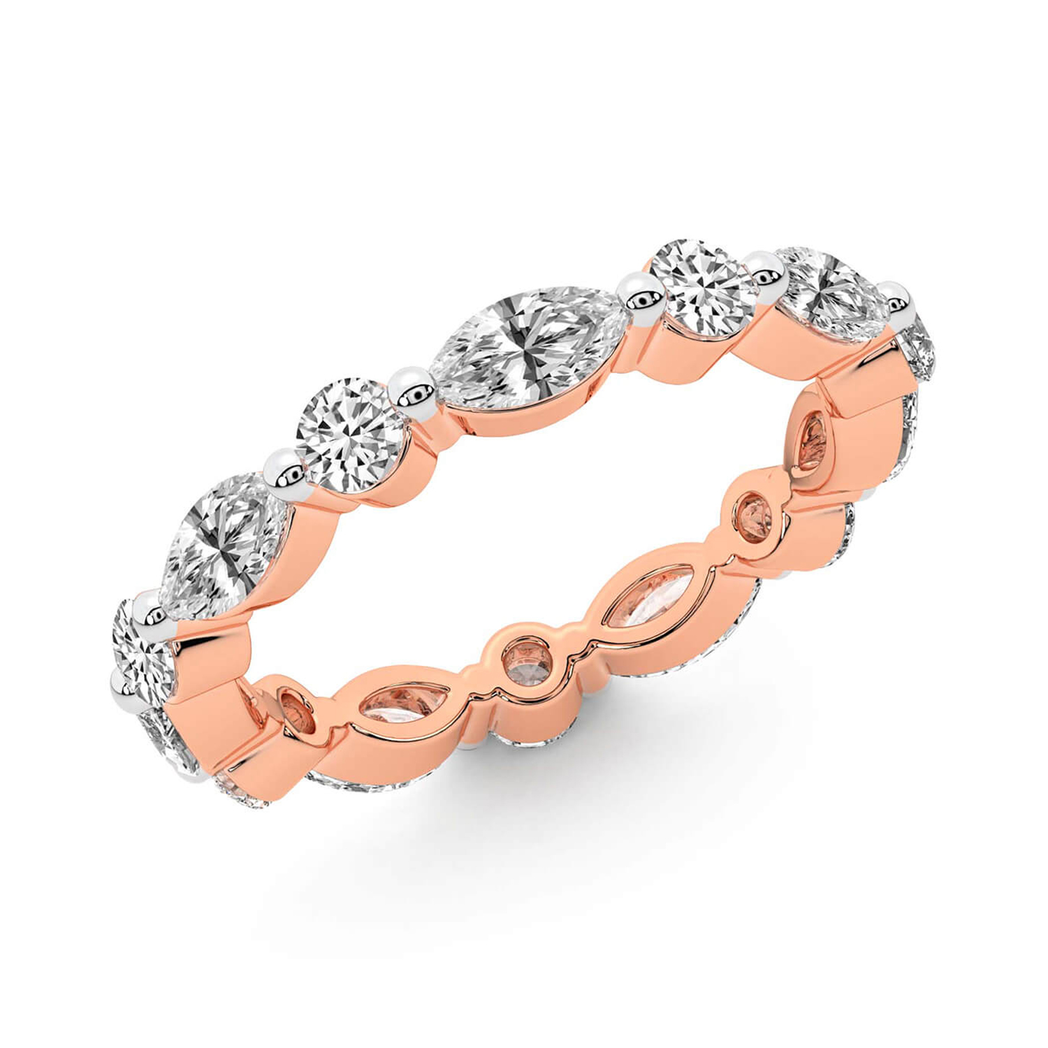 Kenzie Marquise & Round Lab Diamond Eternity Ring left view