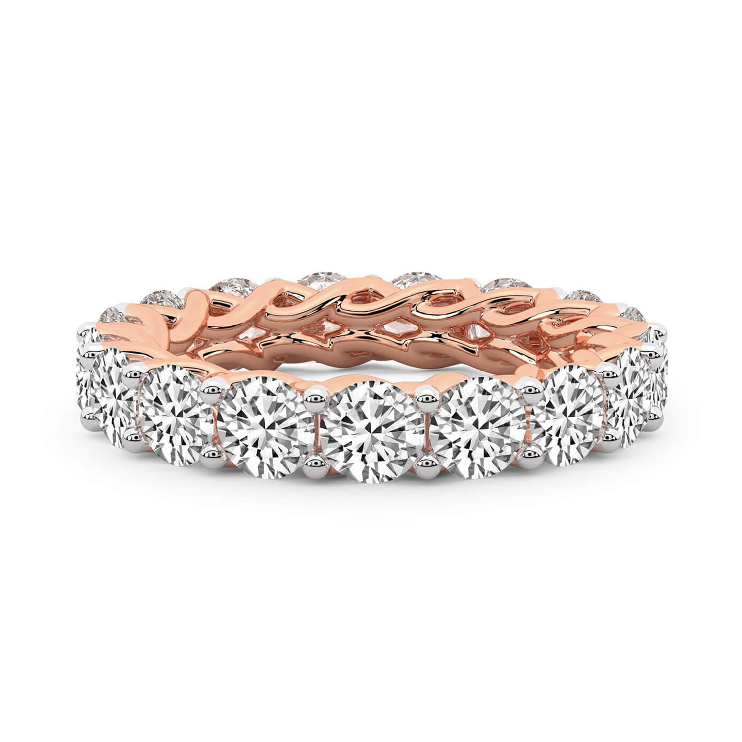 Meadow Round Crisscross Lab Diamond Eternity Ring front view