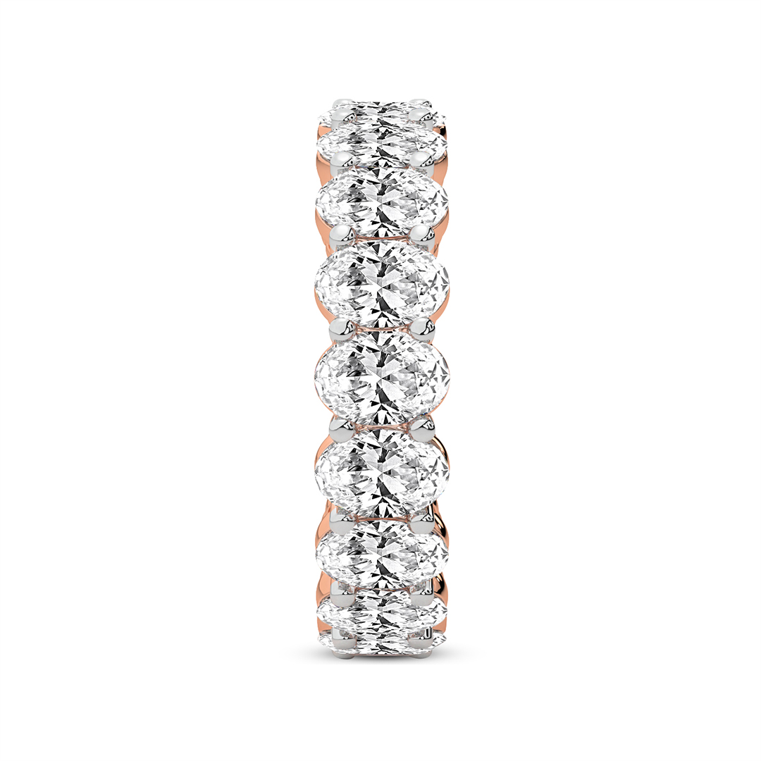 Oval Diamond Eternity Band rose gold ring, small left view