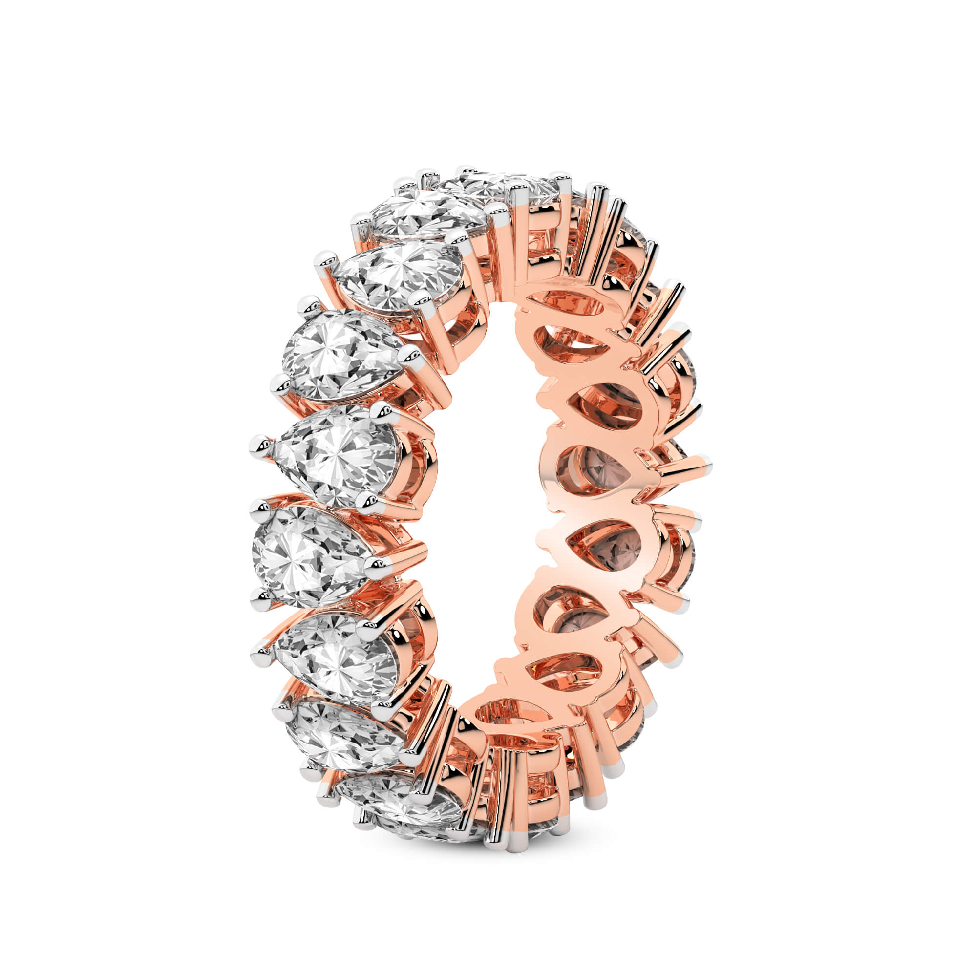 Fable Pear Lab Diamond Eternity Ring left view
