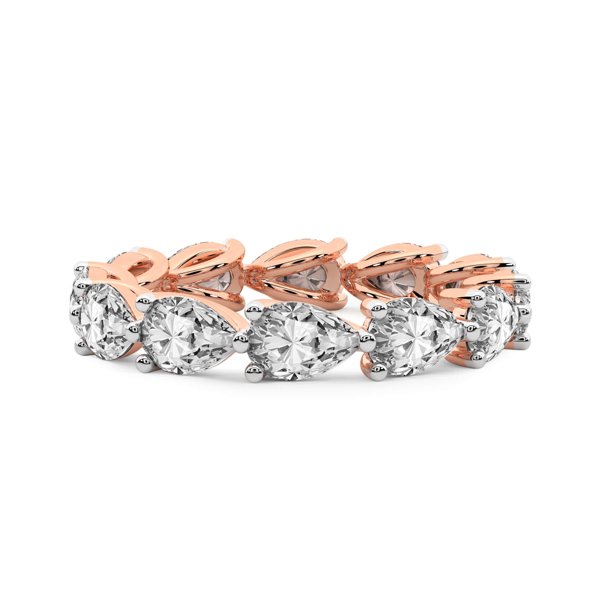 Lily Pear Lab Diamond Eternity Ring front view