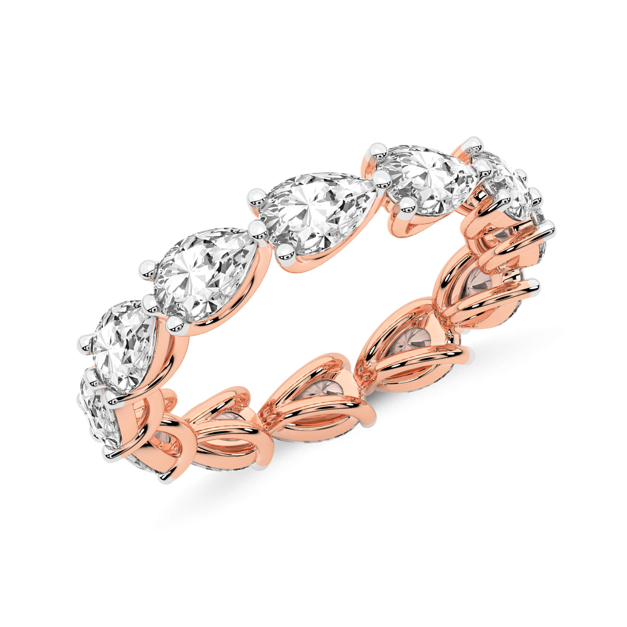Lily Pear Lab Diamond Eternity Ring right view