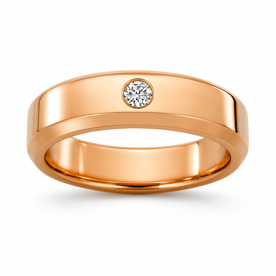 10kt Rose Gold Evren Men's Ring (1/10 Ct. Tw.) front image