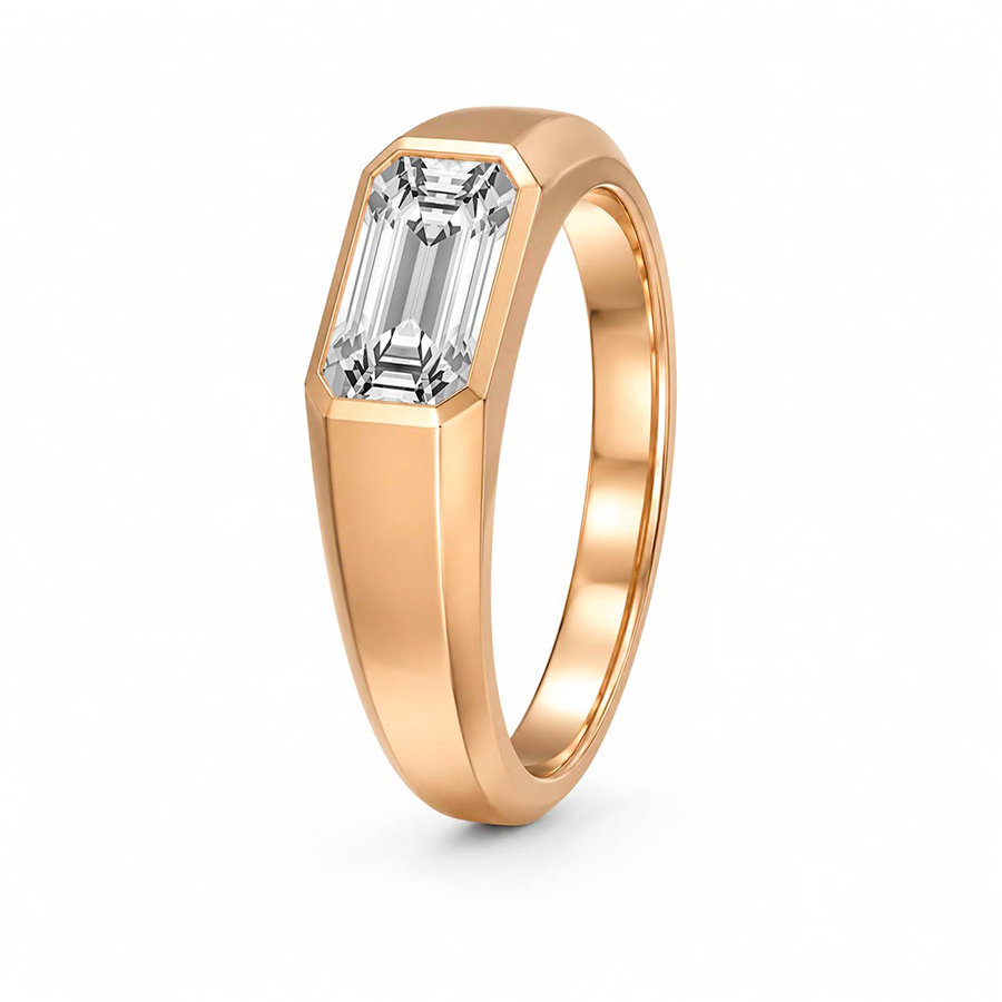 10kt Rose Gold Regis Men's Ring (1 Ct. Tw.) left