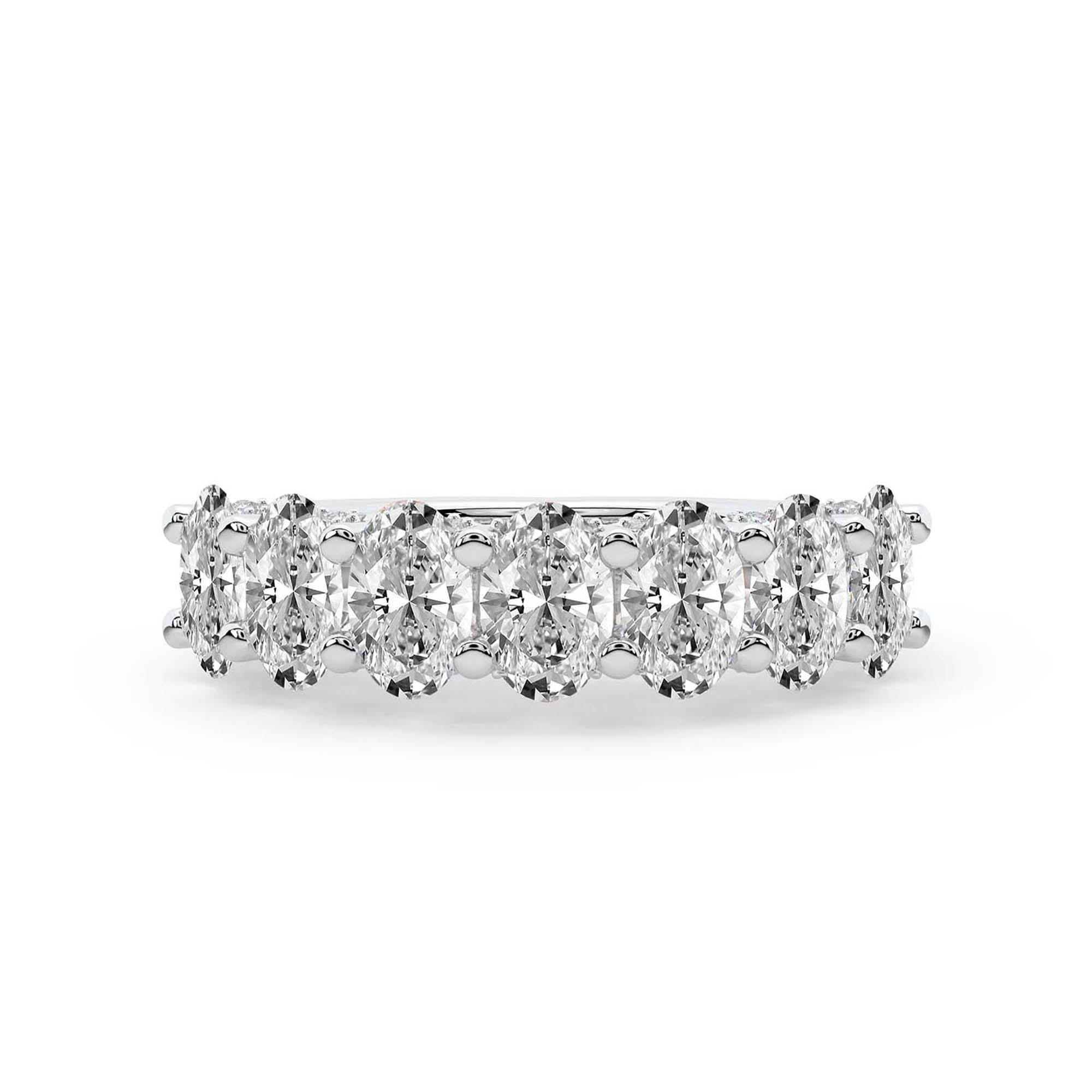 Minerva Oval Lab Diamond Anniversary Band front view