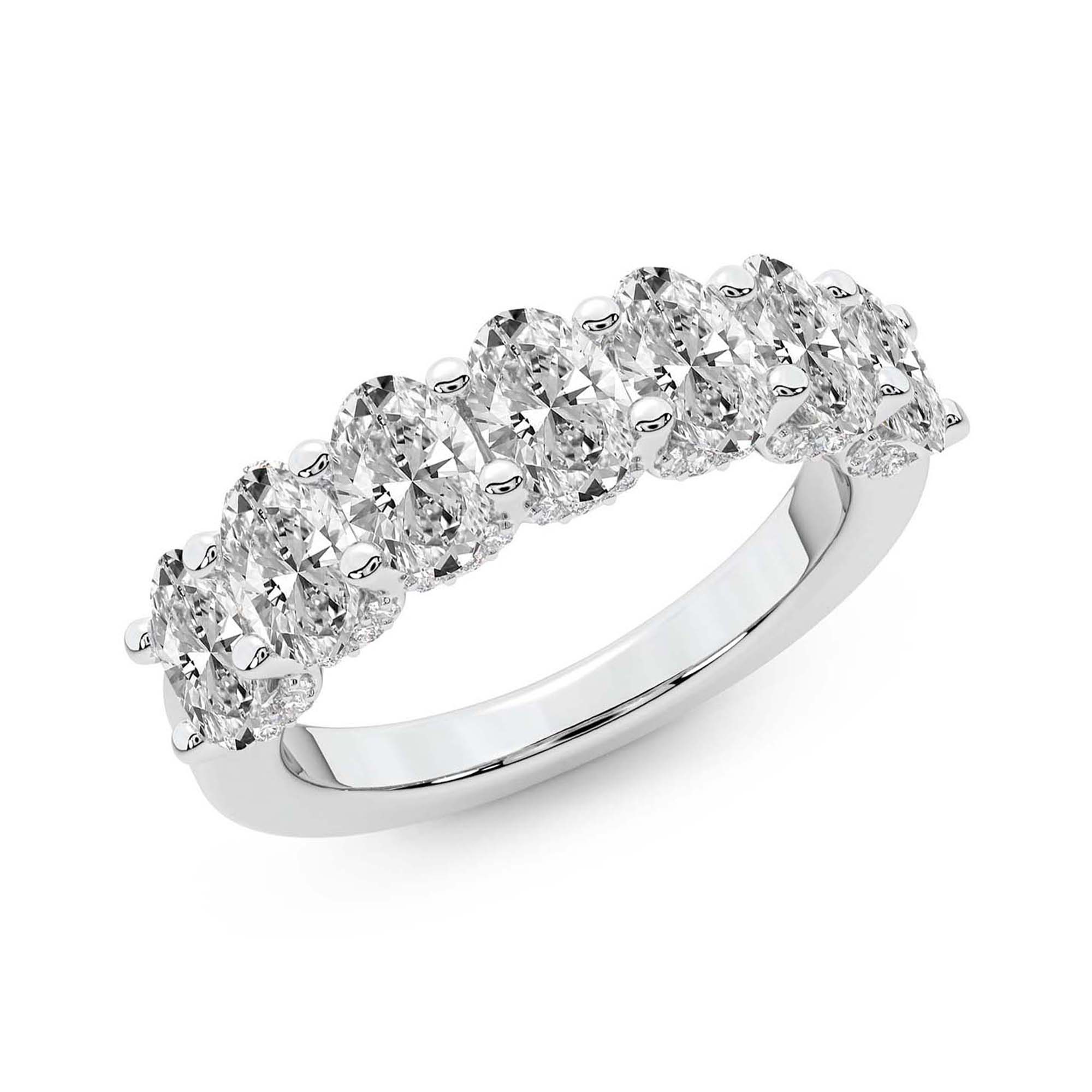Minerva Oval Lab Diamond Anniversary Band left view